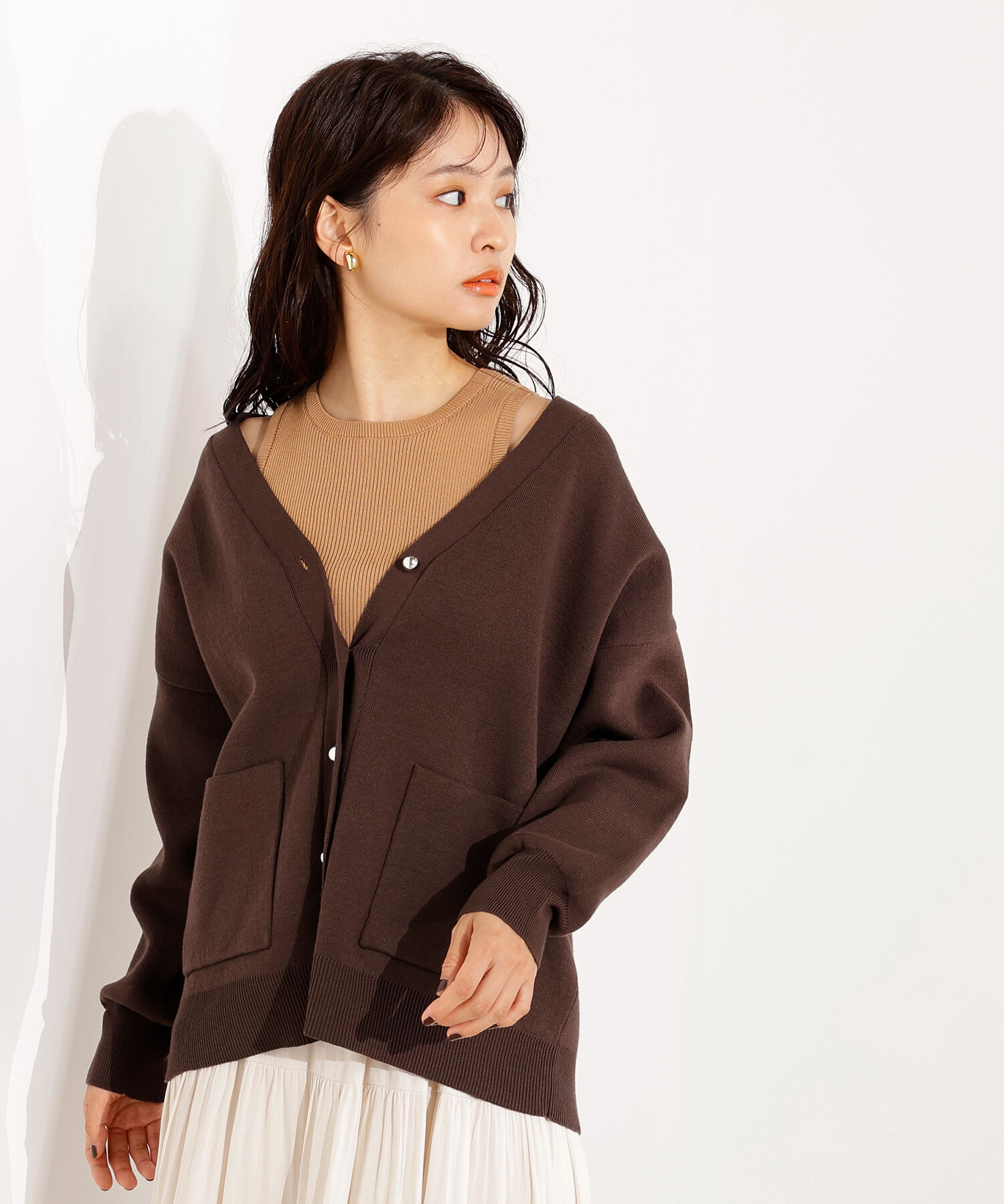 「スウェットライクフォルムカーディガン」|ニット・セーター|