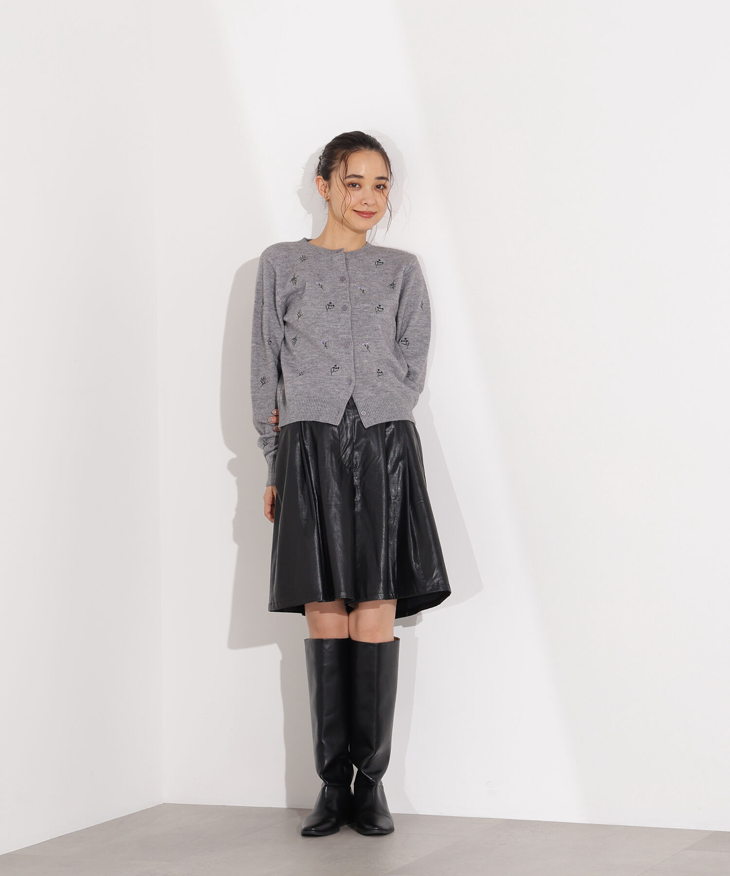  「フラワー刺繍カーディガン」|ニット・セーター|