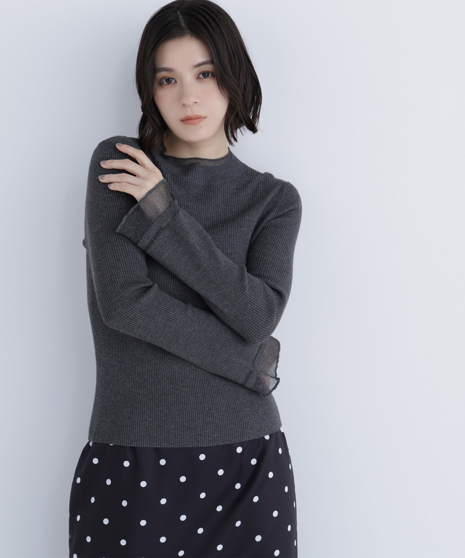  「&ldquo;さりげな&rdquo;シアースリーブニット」|ニット・セーター|