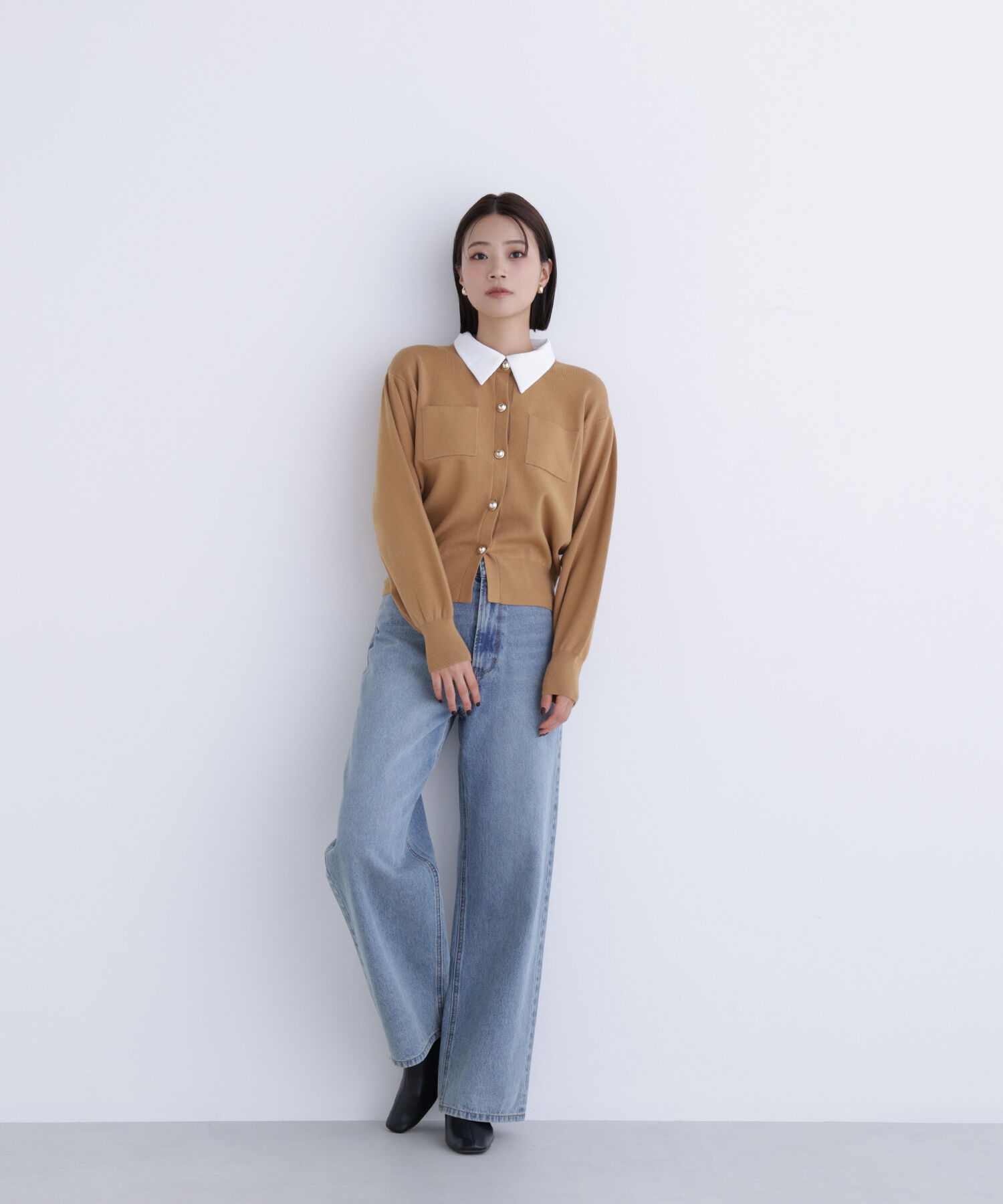  「2wayカラーニットジャケット」|ニット・セーター|