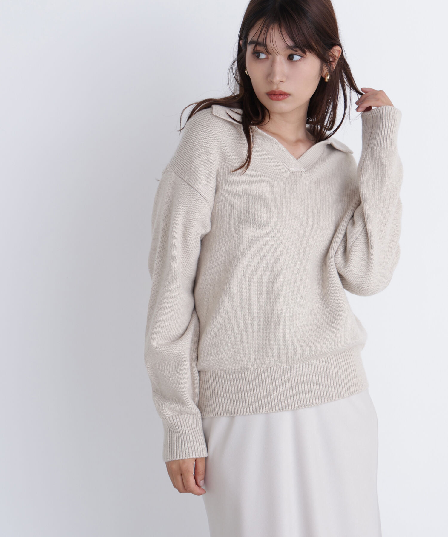  「スキッパーポロニット」|ニット・セーター|