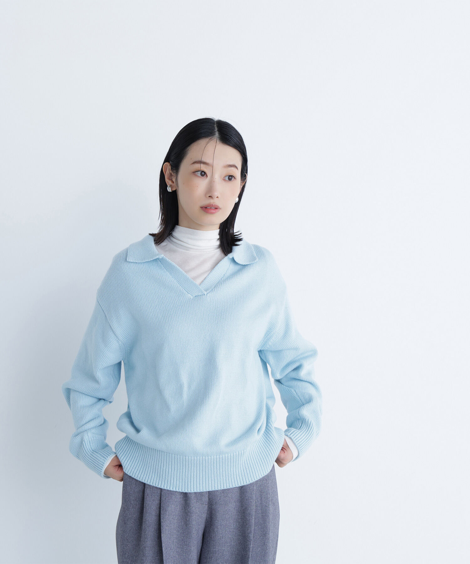  「スキッパーポロニット」|ニット・セーター|