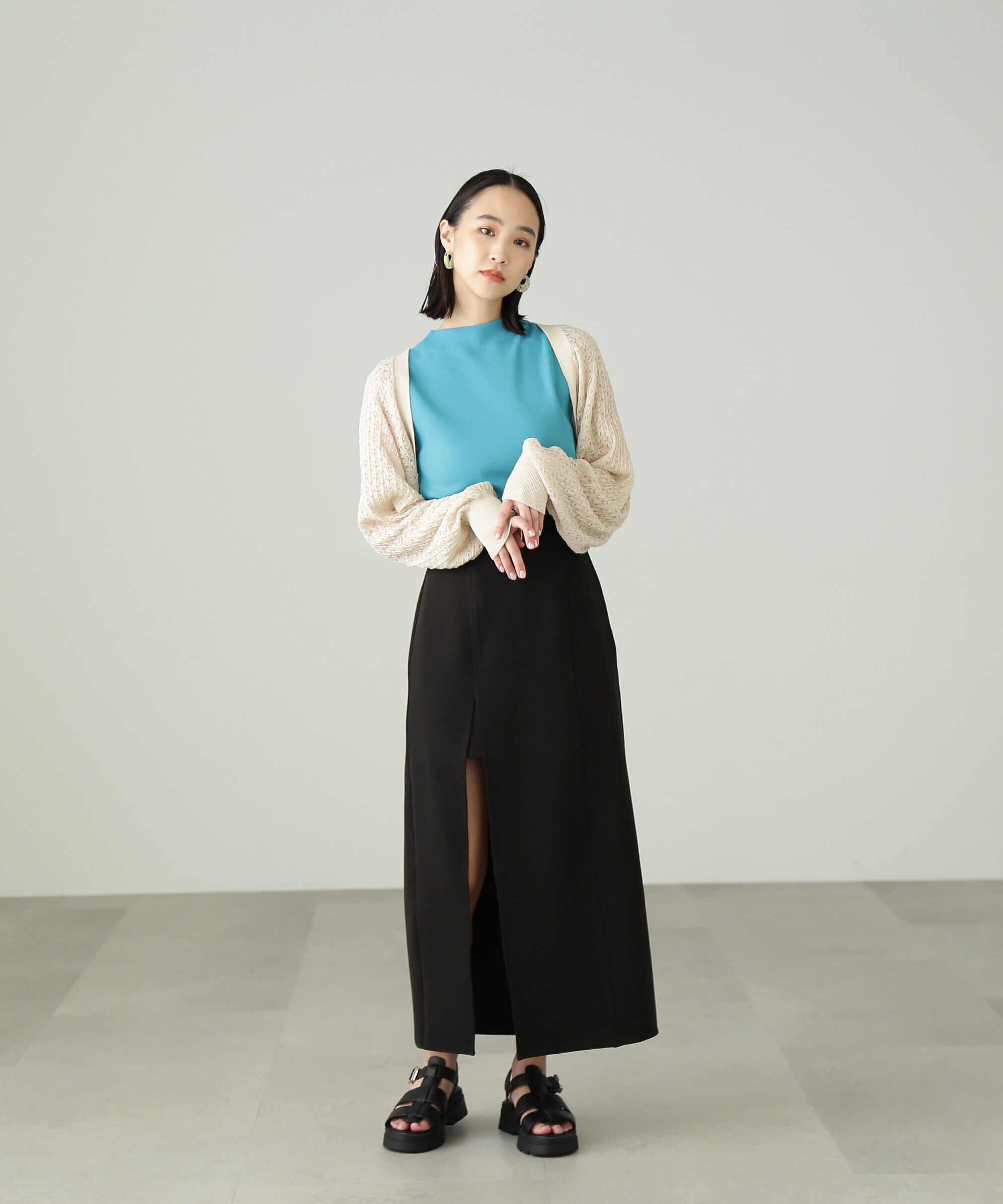  「深スリットレイヤードスカート」|スカート|