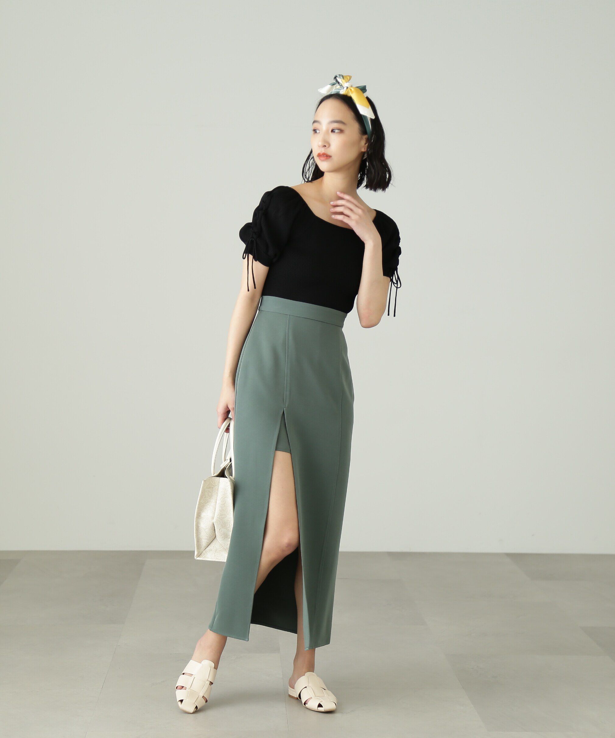  「深スリットレイヤードスカート」|スカート|