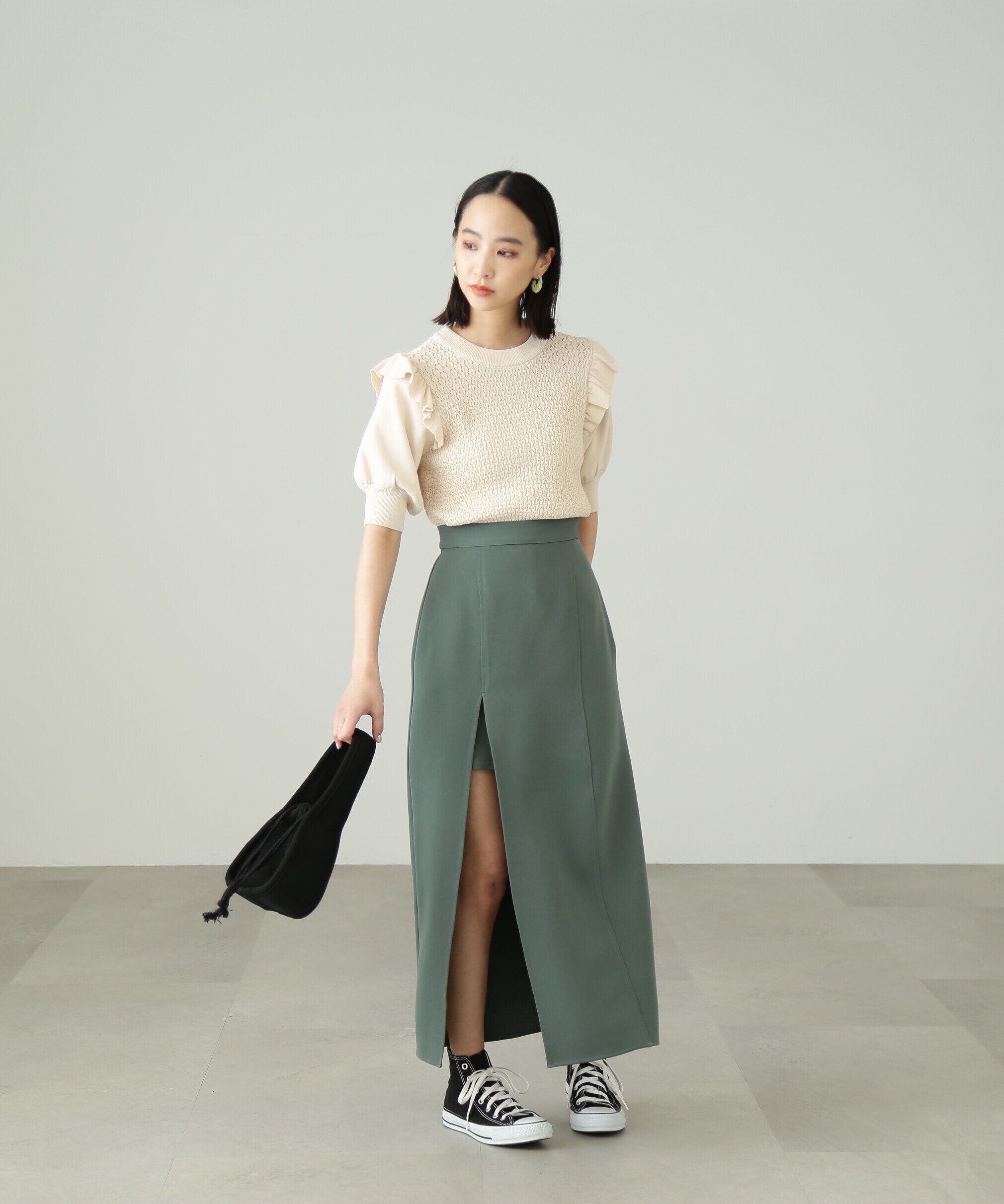  「深スリットレイヤードスカート」|スカート|