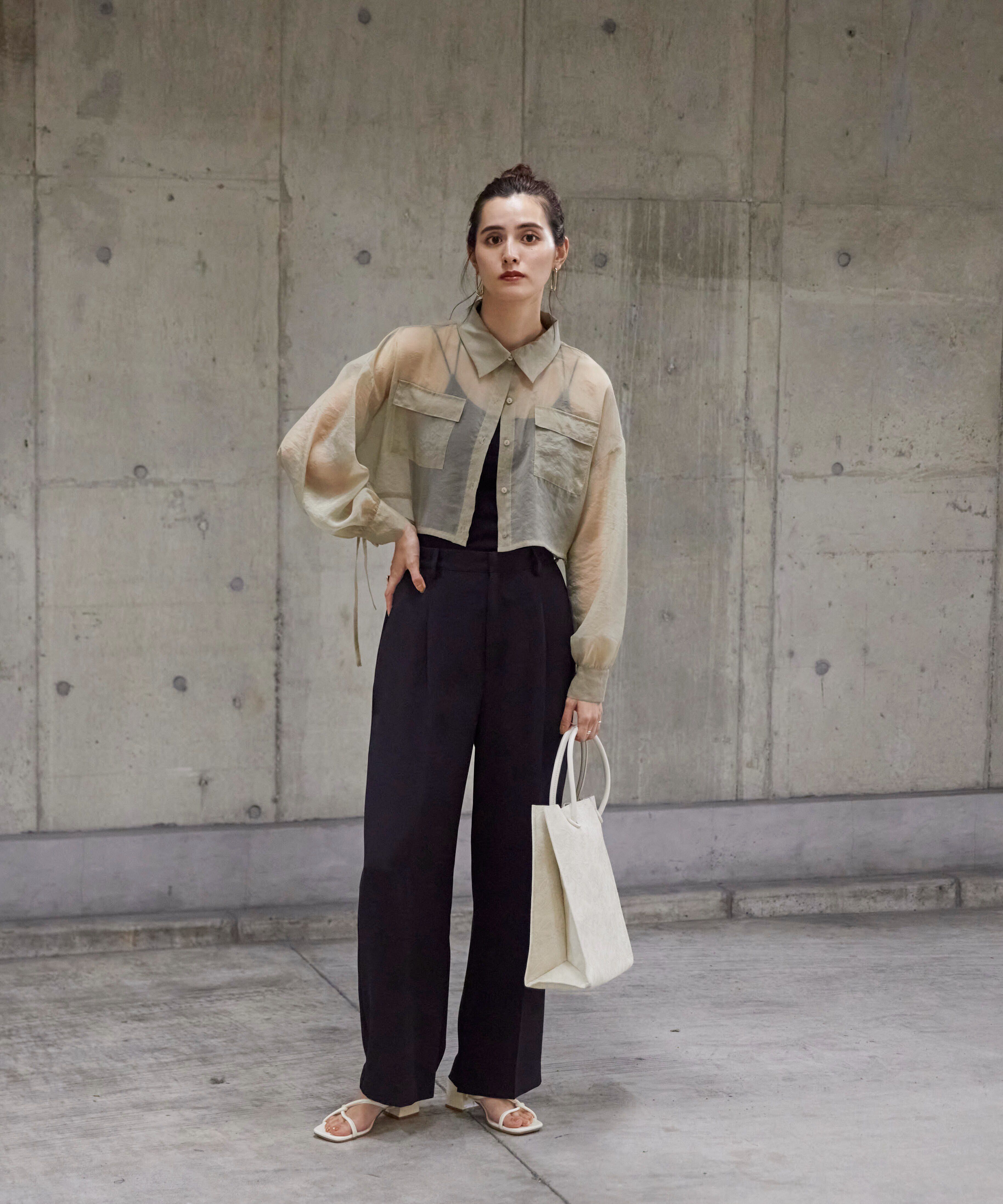  「内スリットストレートワイドパンツ」|その他|