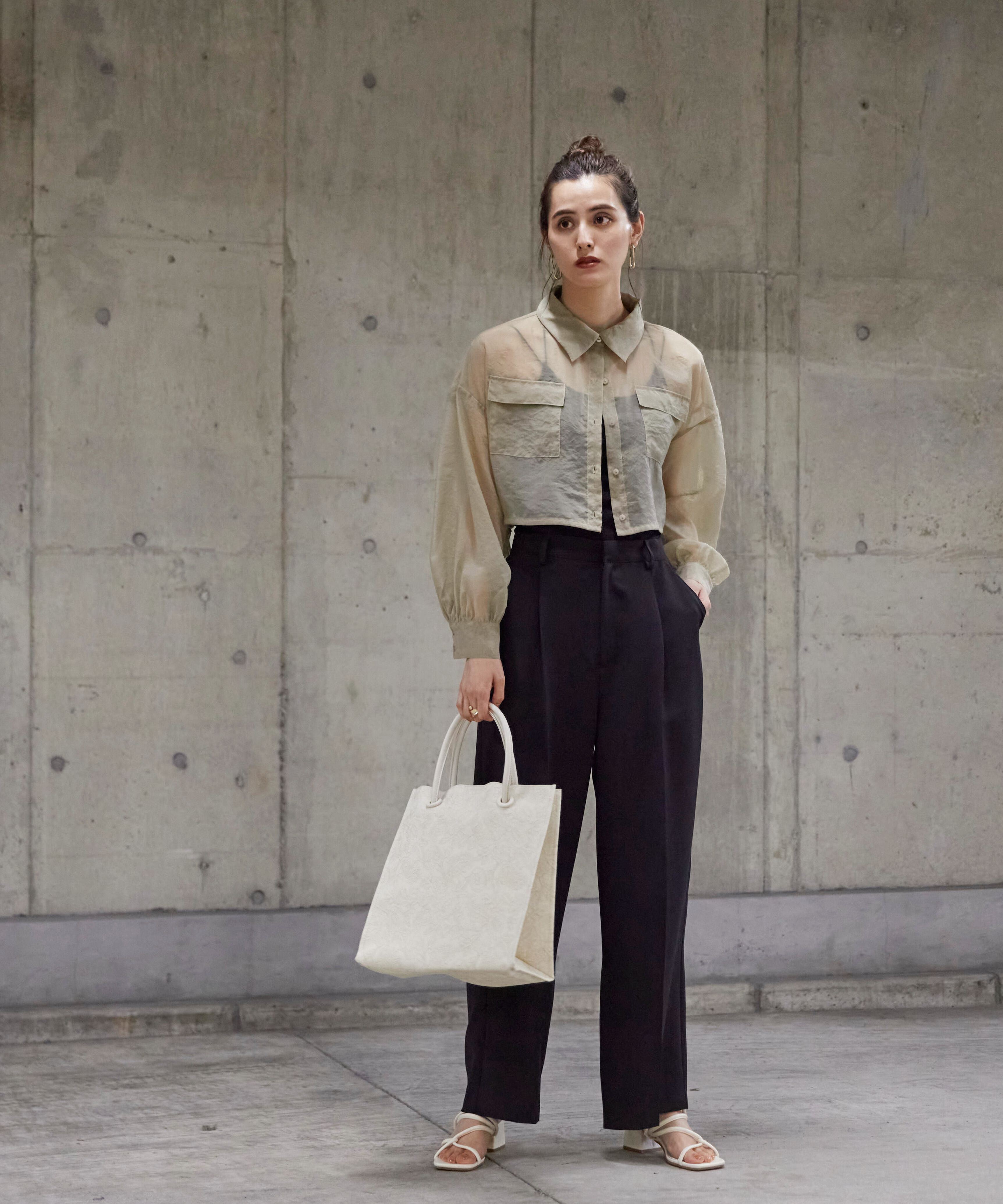  「内スリットストレートワイドパンツ」|その他|