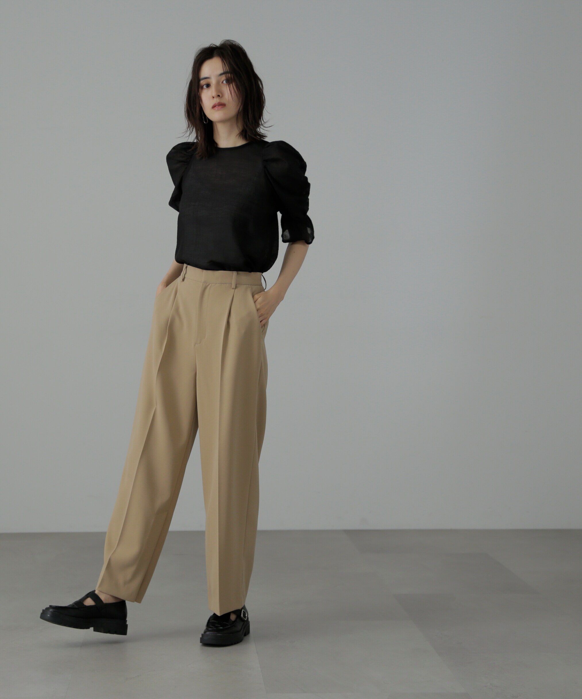  「内スリットストレートワイドパンツ」|その他|