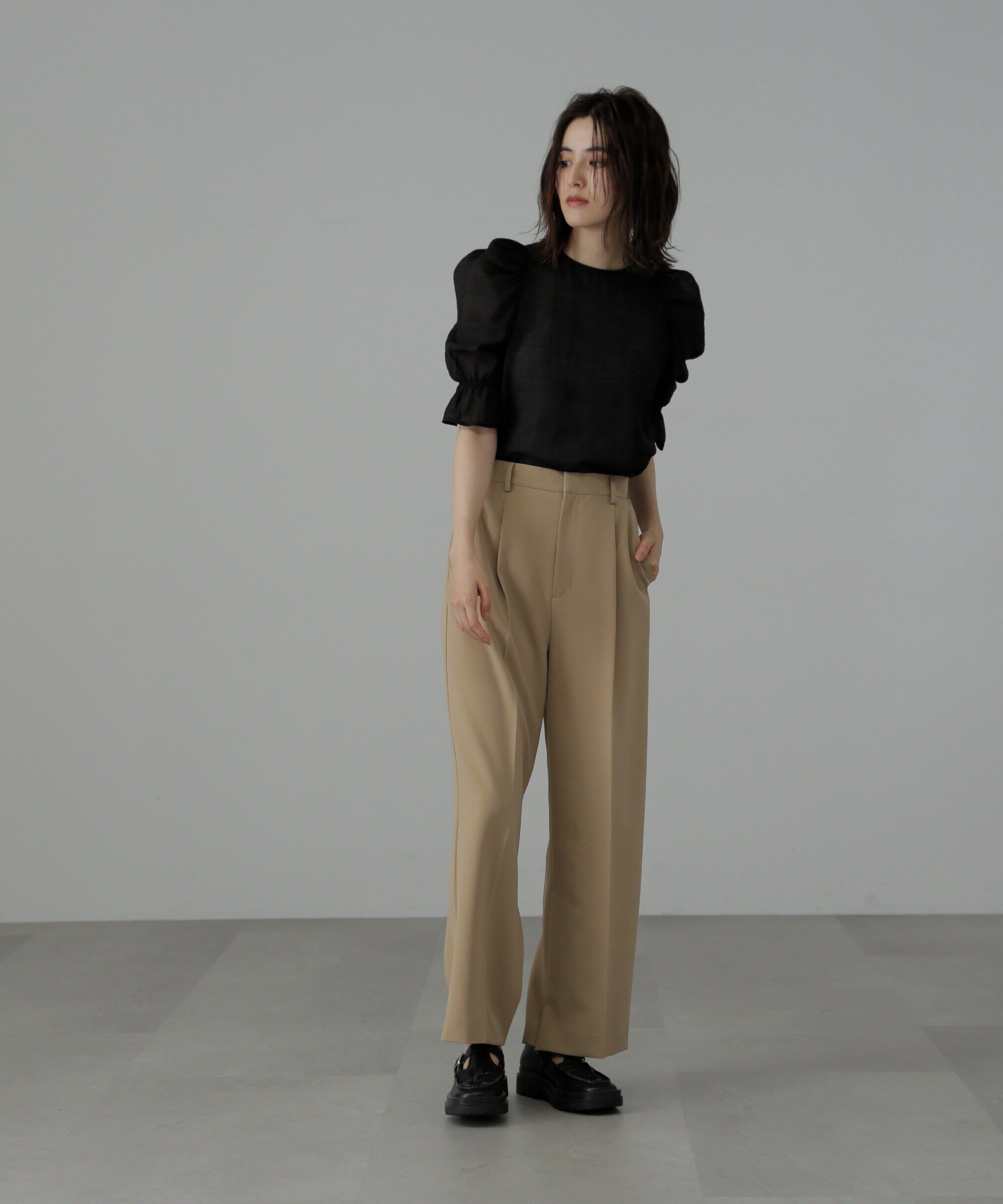  「内スリットストレートワイドパンツ」|その他|