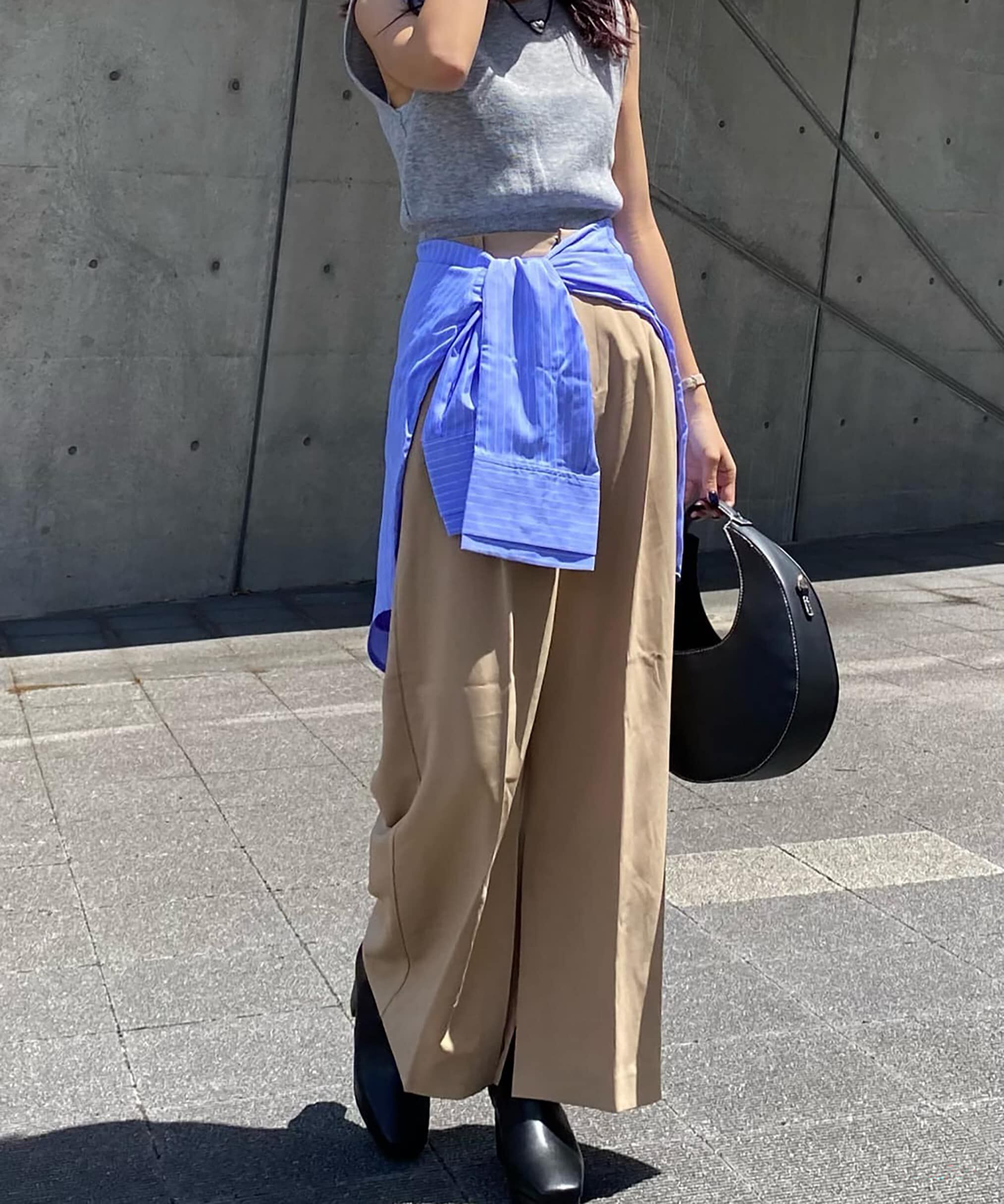  「内スリットストレートワイドパンツ」|その他|