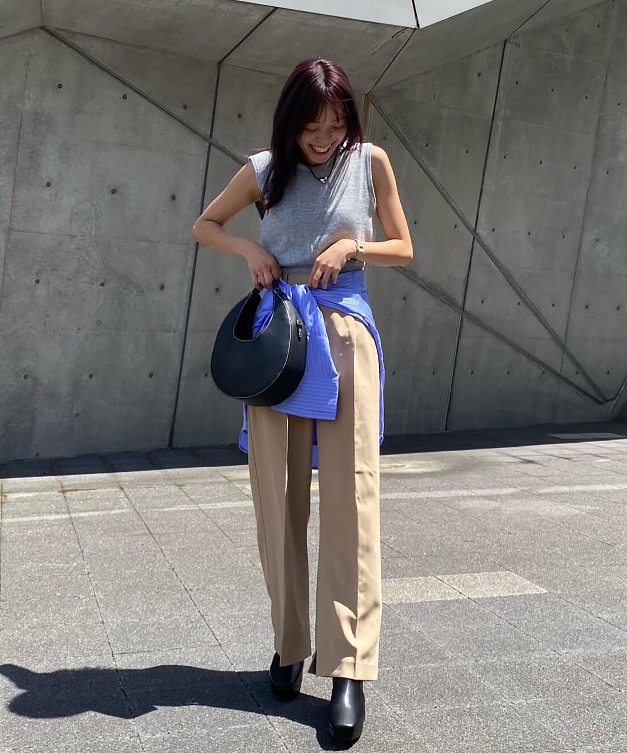  「内スリットストレートワイドパンツ」|その他|