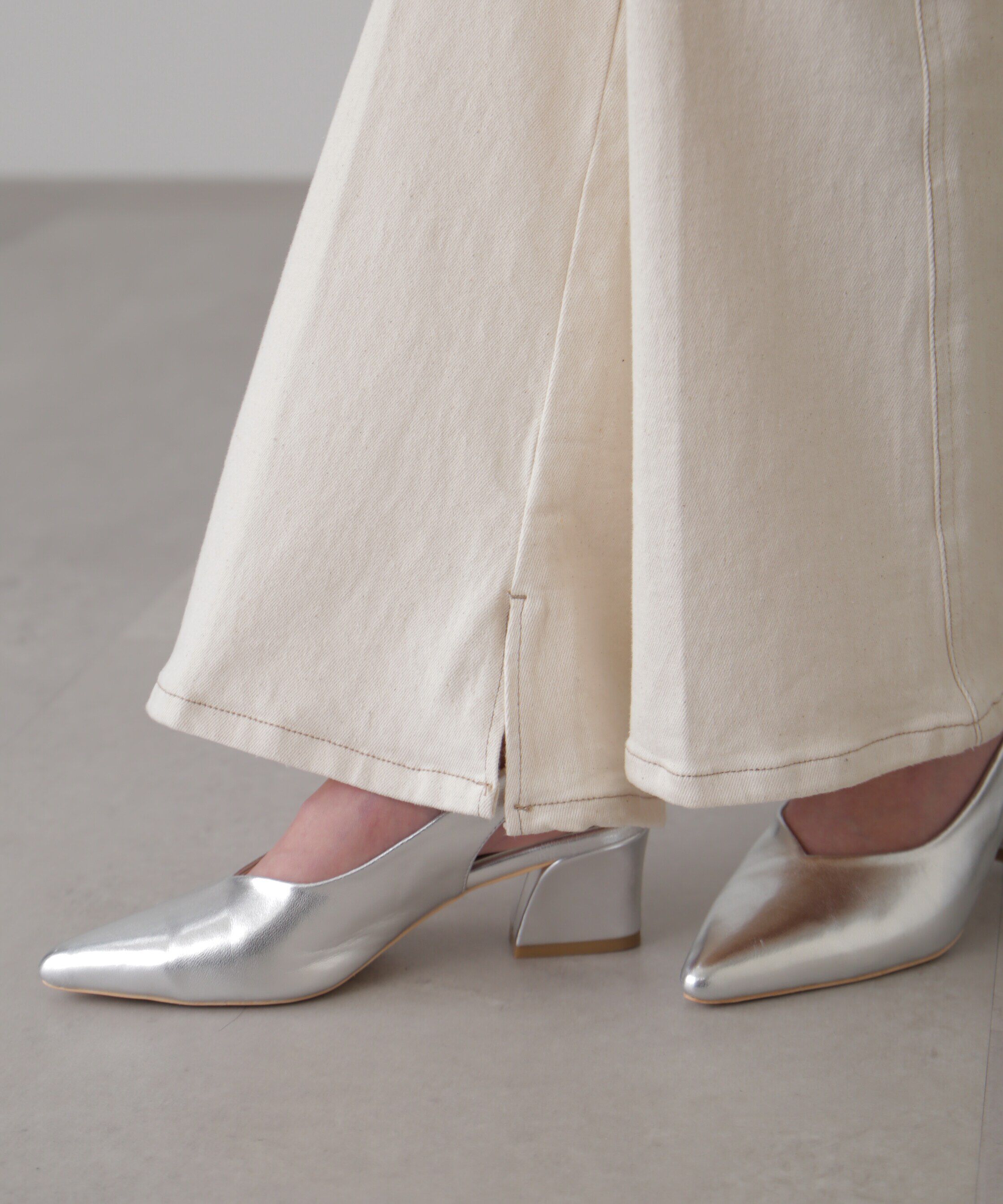  「[低身長サイズ/Sシリーズ]内スリットベルボトムデニムパンツ」|その他|