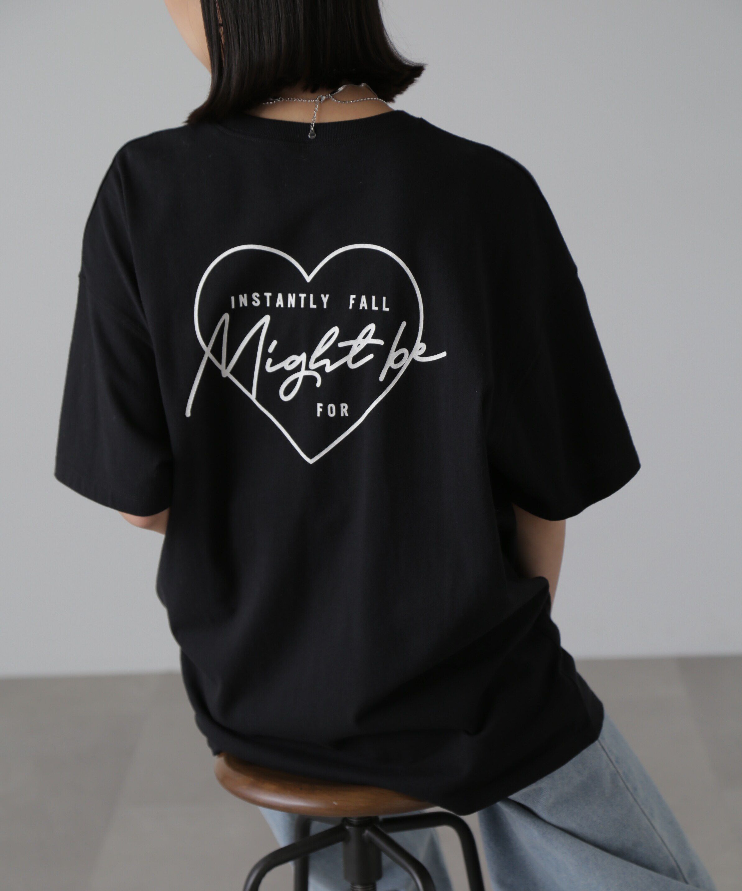  「バックハートプリントビッグTシャツ」|Tシャツ・カットソー|