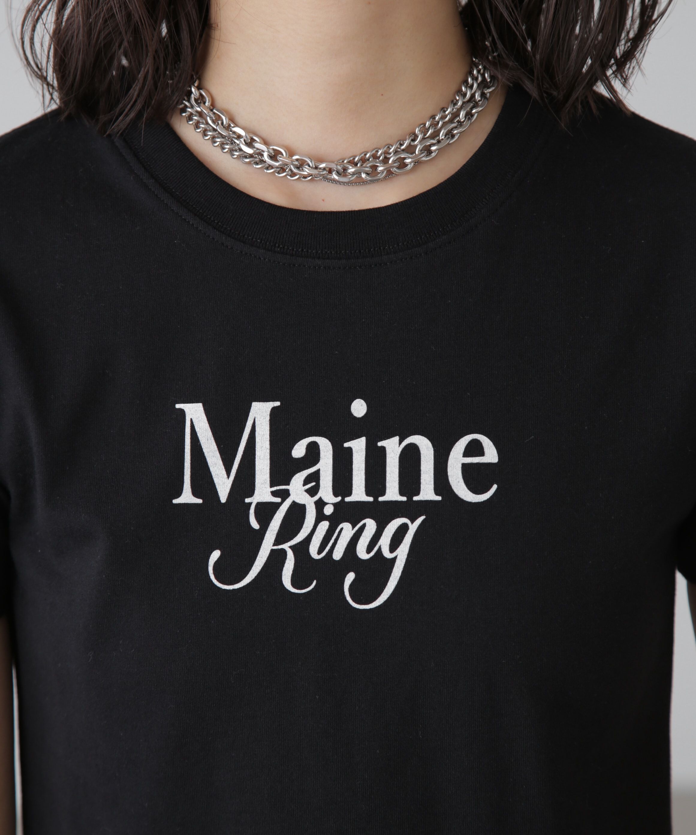  「ショート丈ロゴTシャツ」|Tシャツ・カットソー|