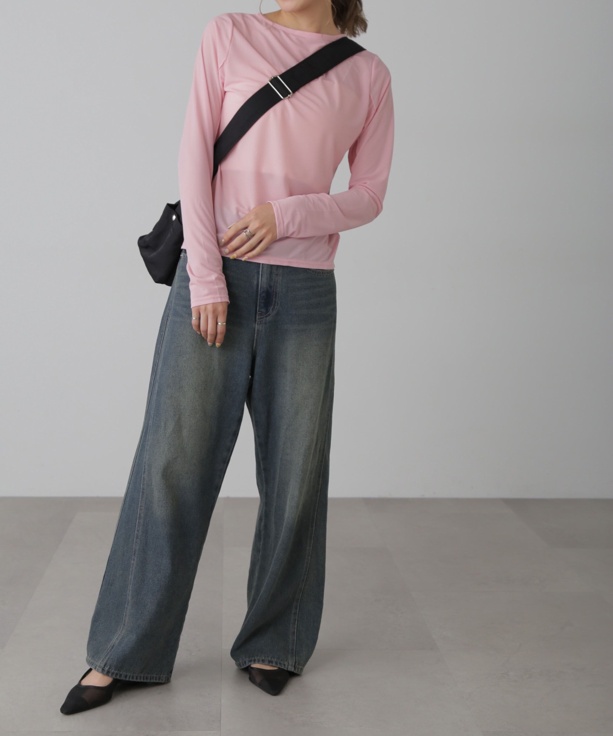  「[XS-Lサイズ展開]サイドパネルヴィンテージライクワイドデニム」|その他|