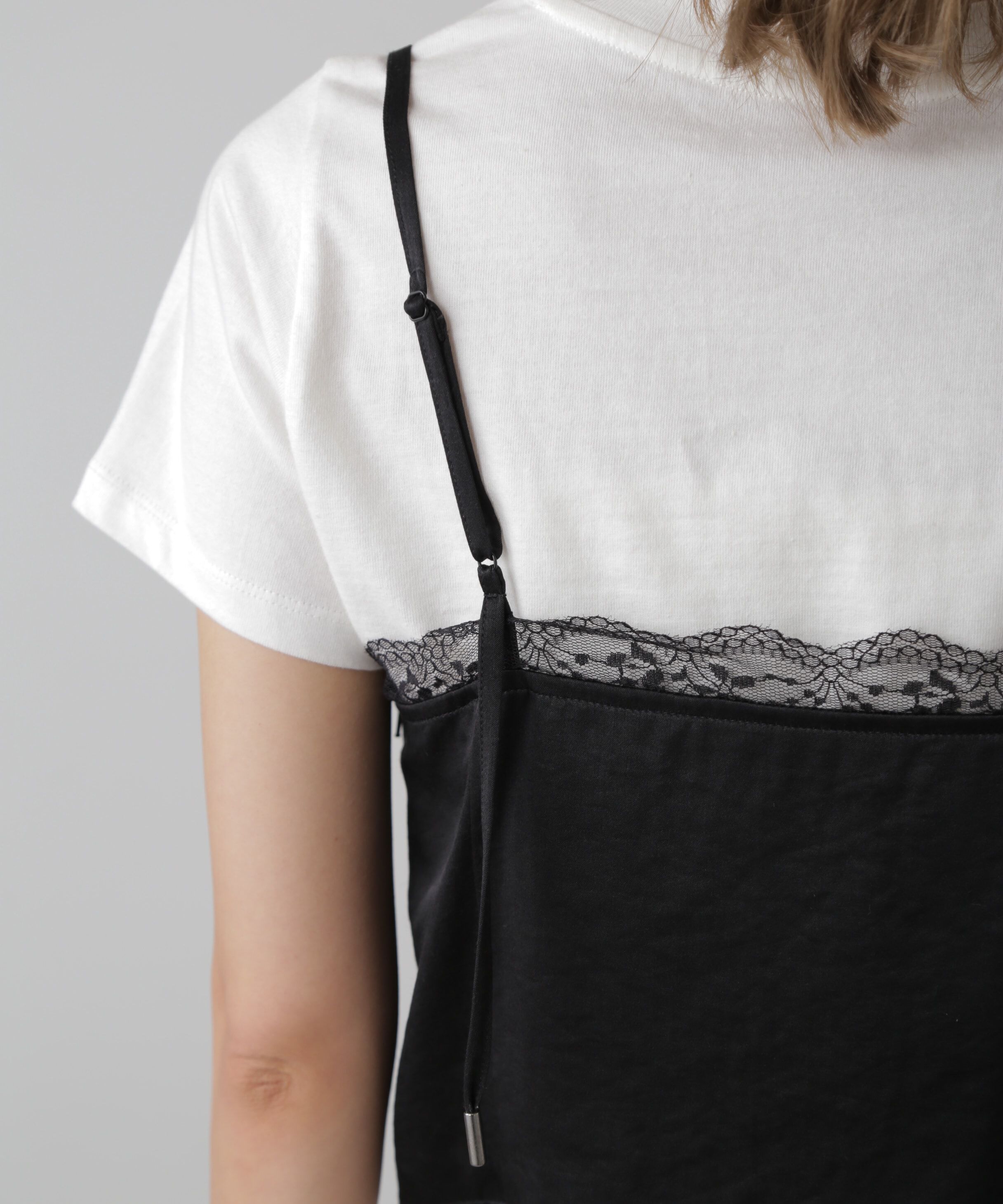  「サテンレースキャミソール」|シャツ・ブラウス|