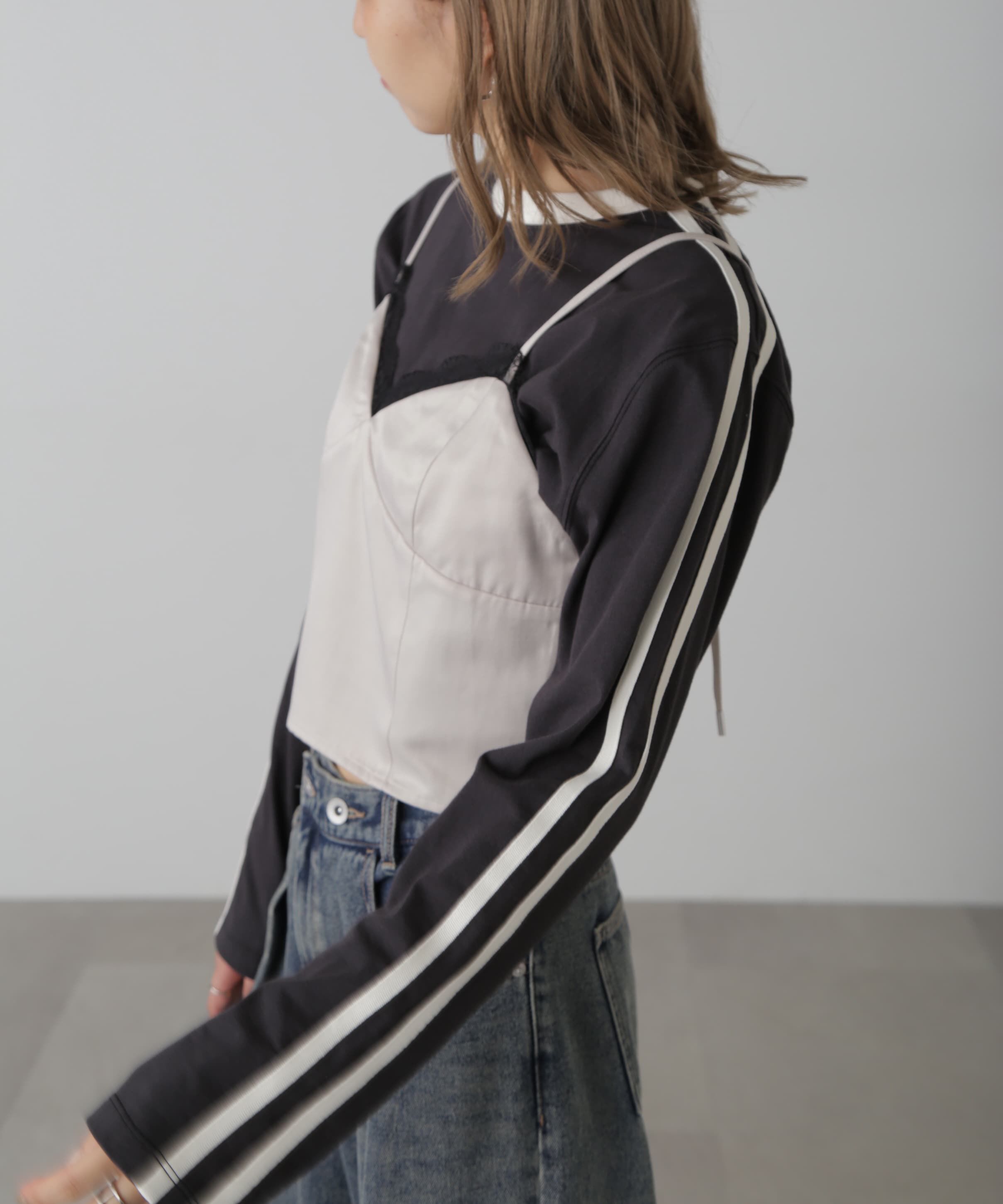  「サテンレースキャミソール」|シャツ・ブラウス|