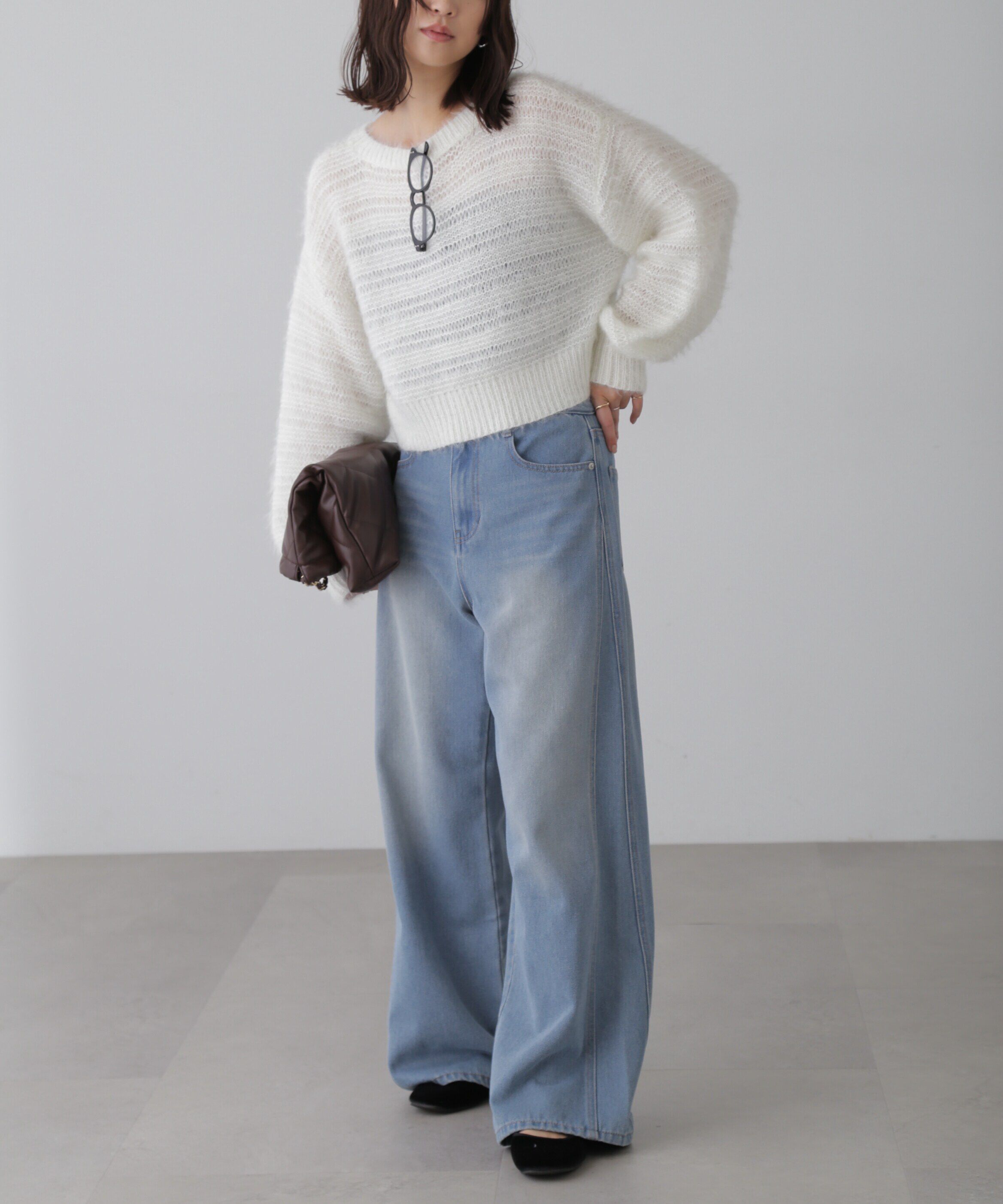  「ラメフェザーモヘヤライクニット」|ニット・セーター|