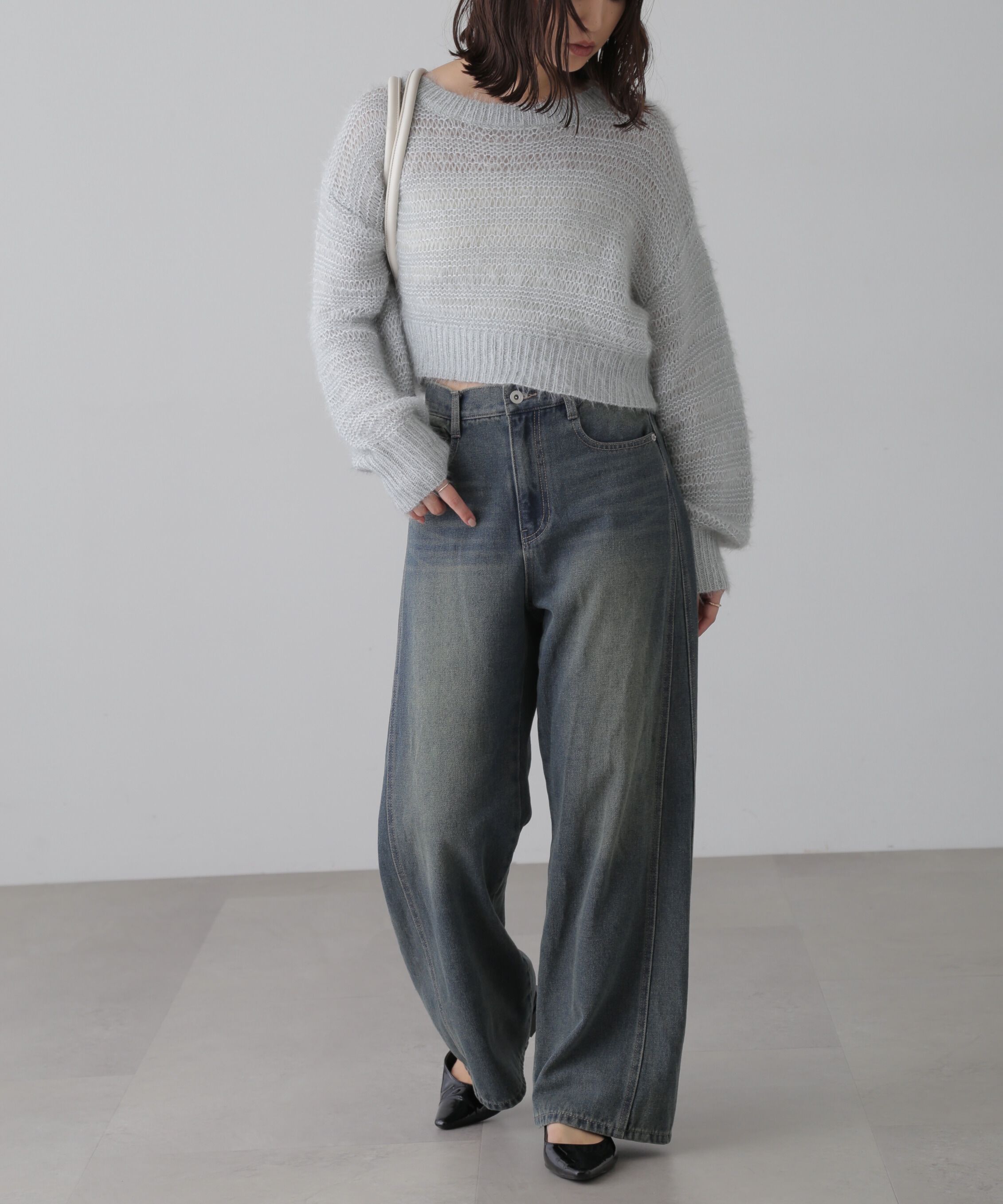  「ラメフェザーモヘヤライクニット」|ニット・セーター|