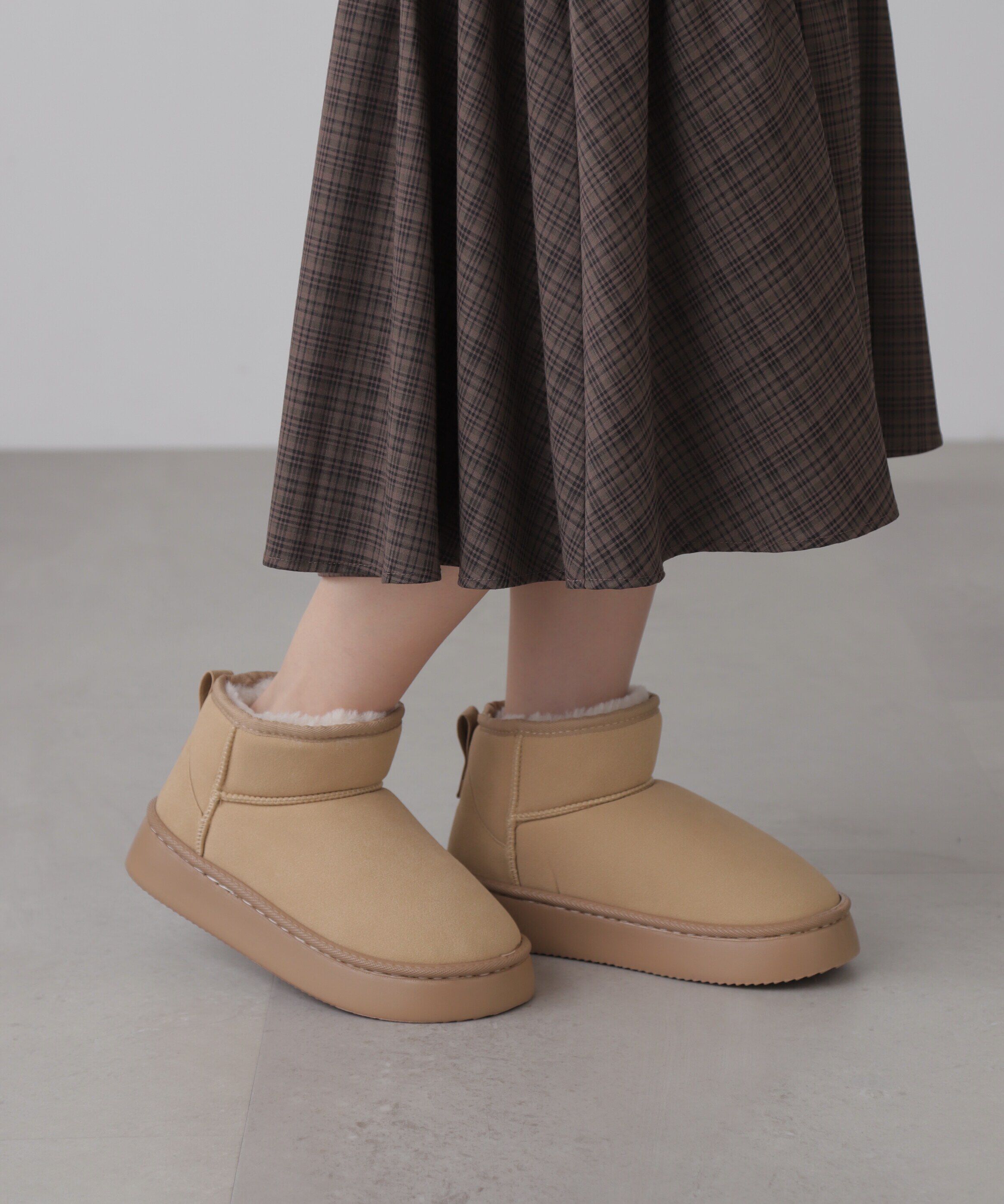  「ショートムートンブーツ」|その他|ベージュ