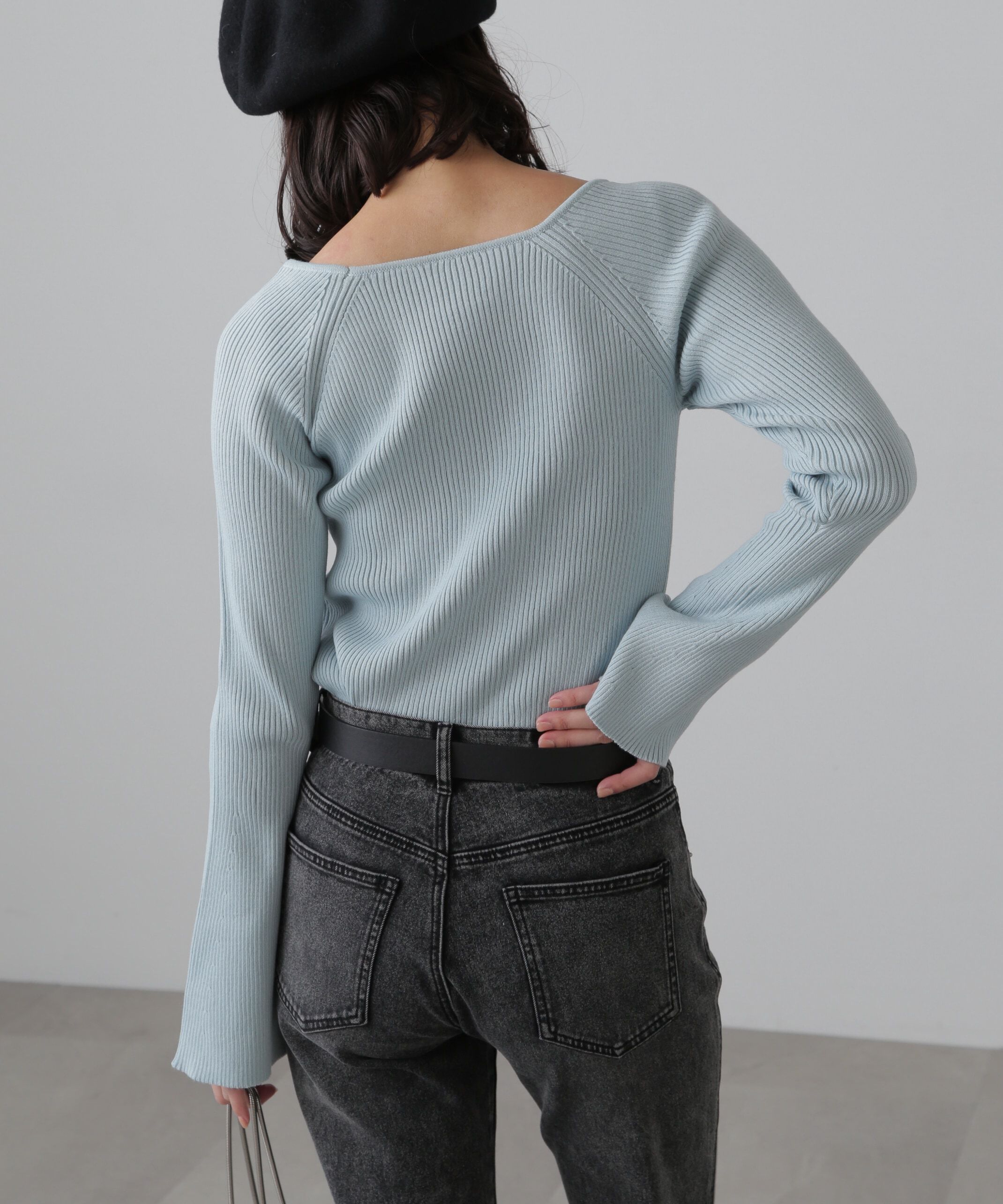  「スクエアネック袖フレアニット」|ニット・セーター|