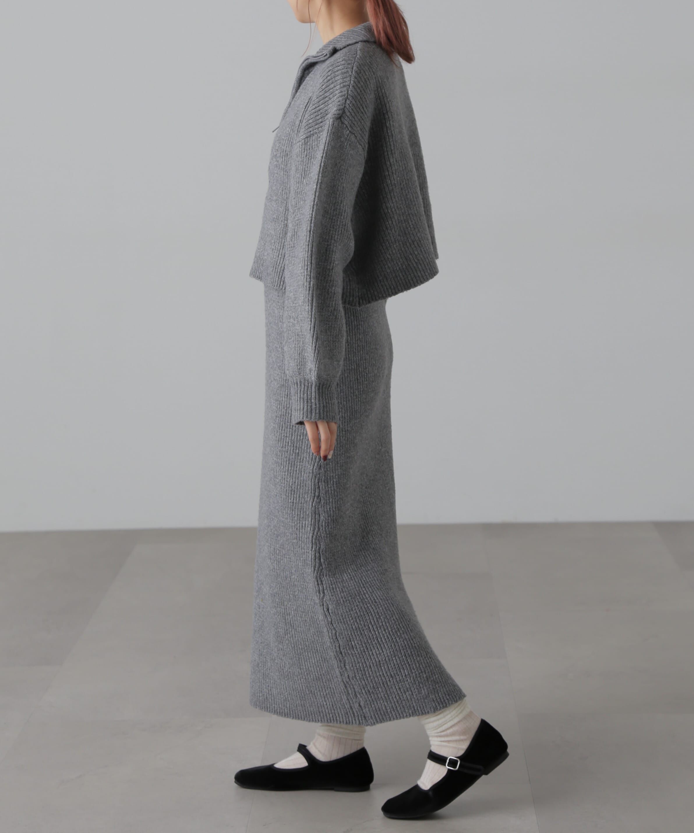  「ハーフジップニット&times;ナロースカートセットアップ」|ワンピース|