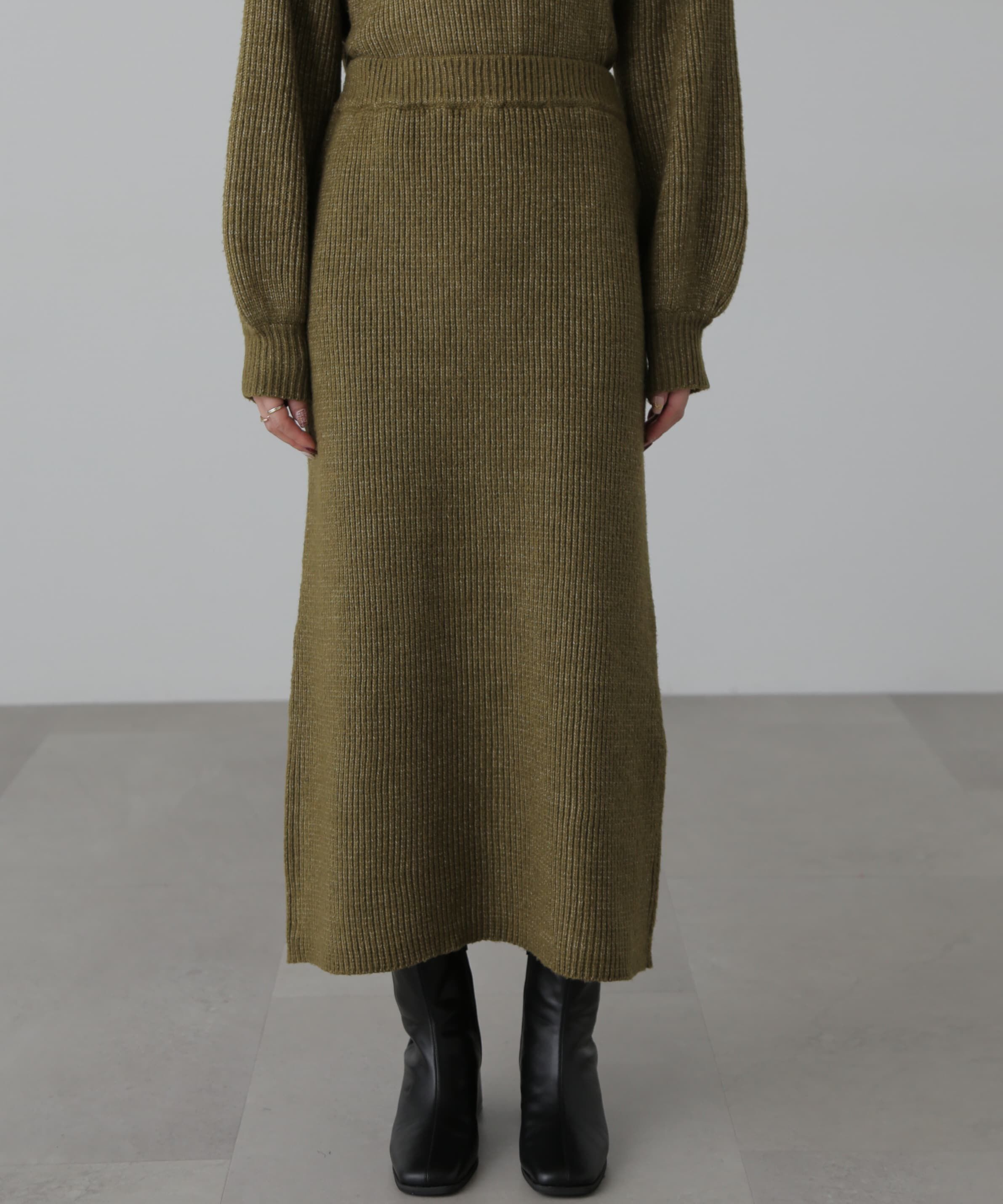  「ハーフジップニット&times;ナロースカートセットアップ」|ワンピース|