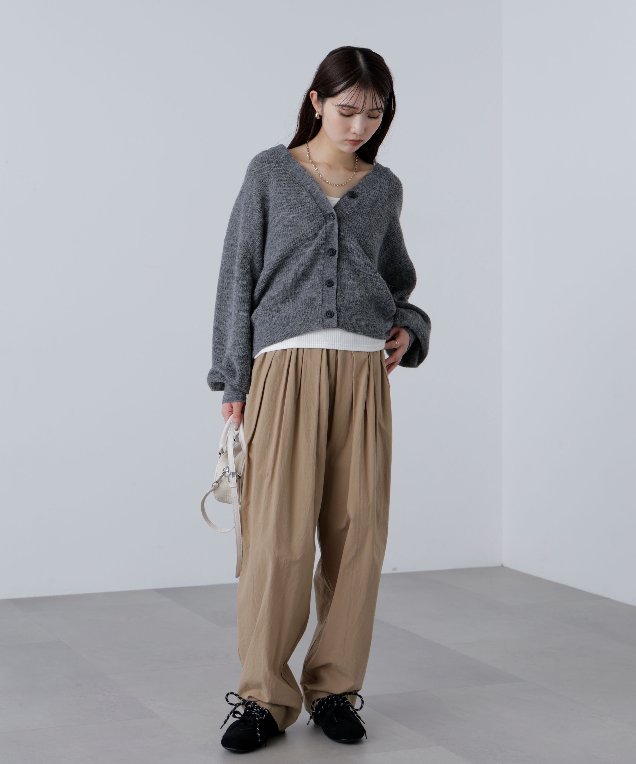  「5GモヘヤタッチVネックカーディガン」|ニット・セーター|