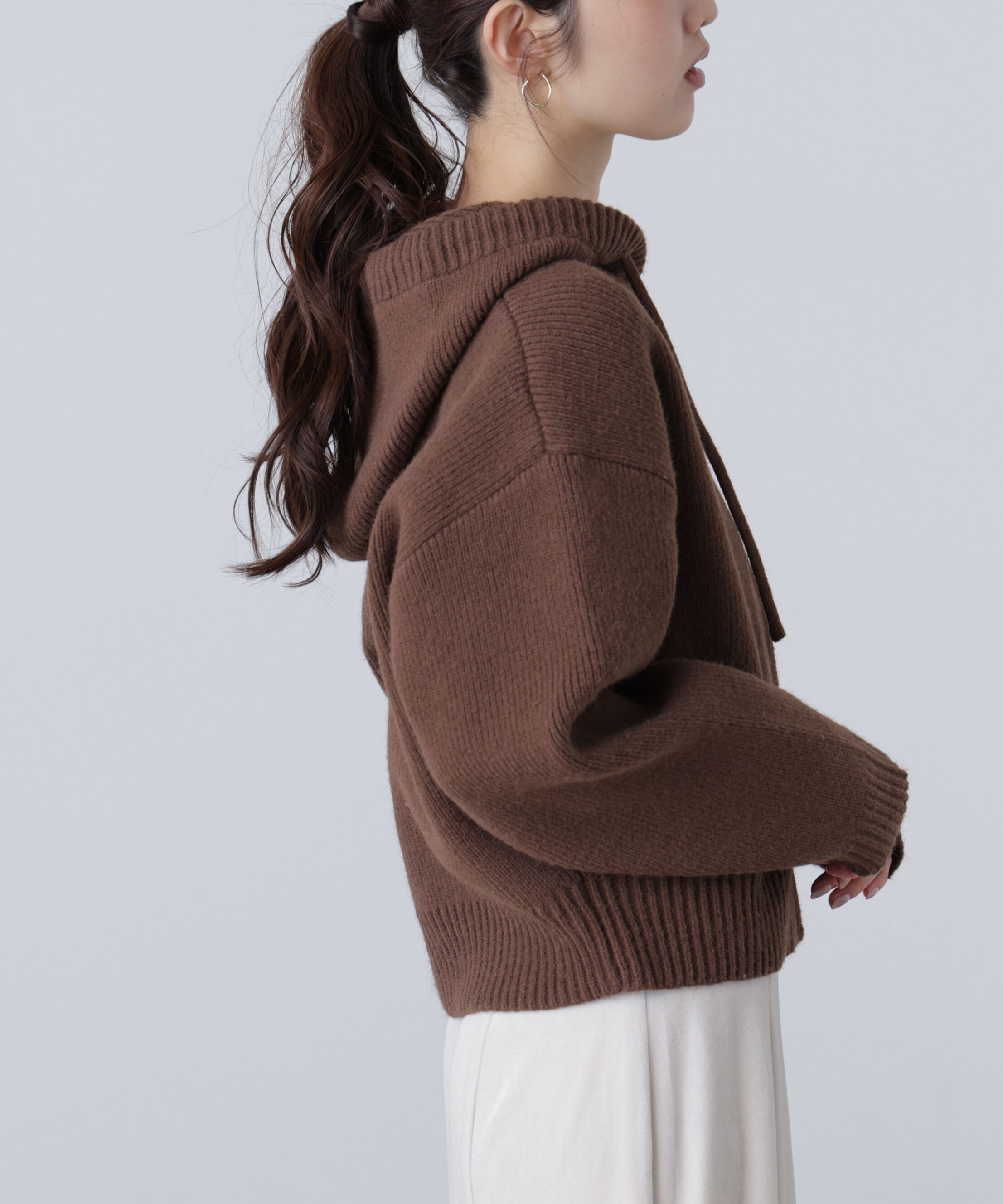  「ジップニットパーカー」|ニット・セーター|