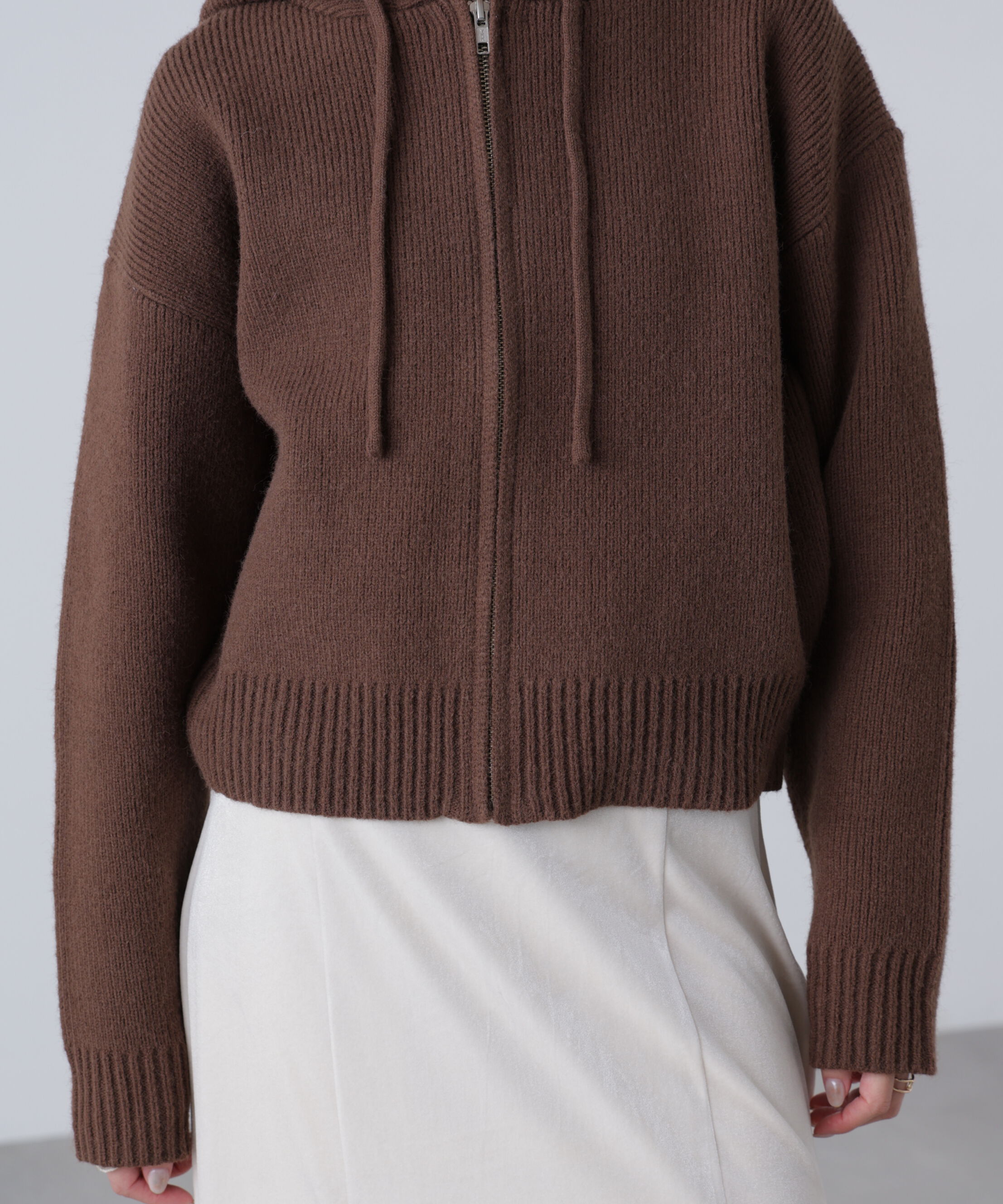  「ジップニットパーカー」|ニット・セーター|