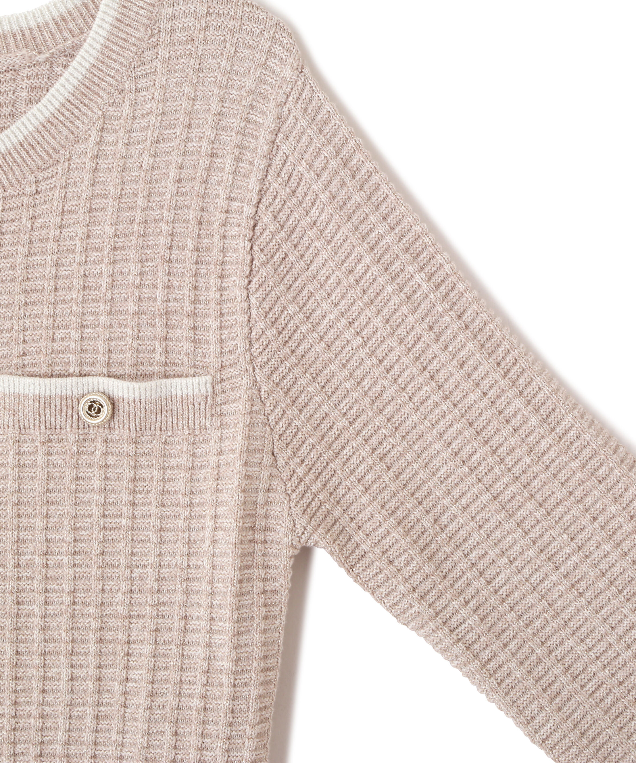  「ラメツイード配色ニットワンピース」|ワンピース|