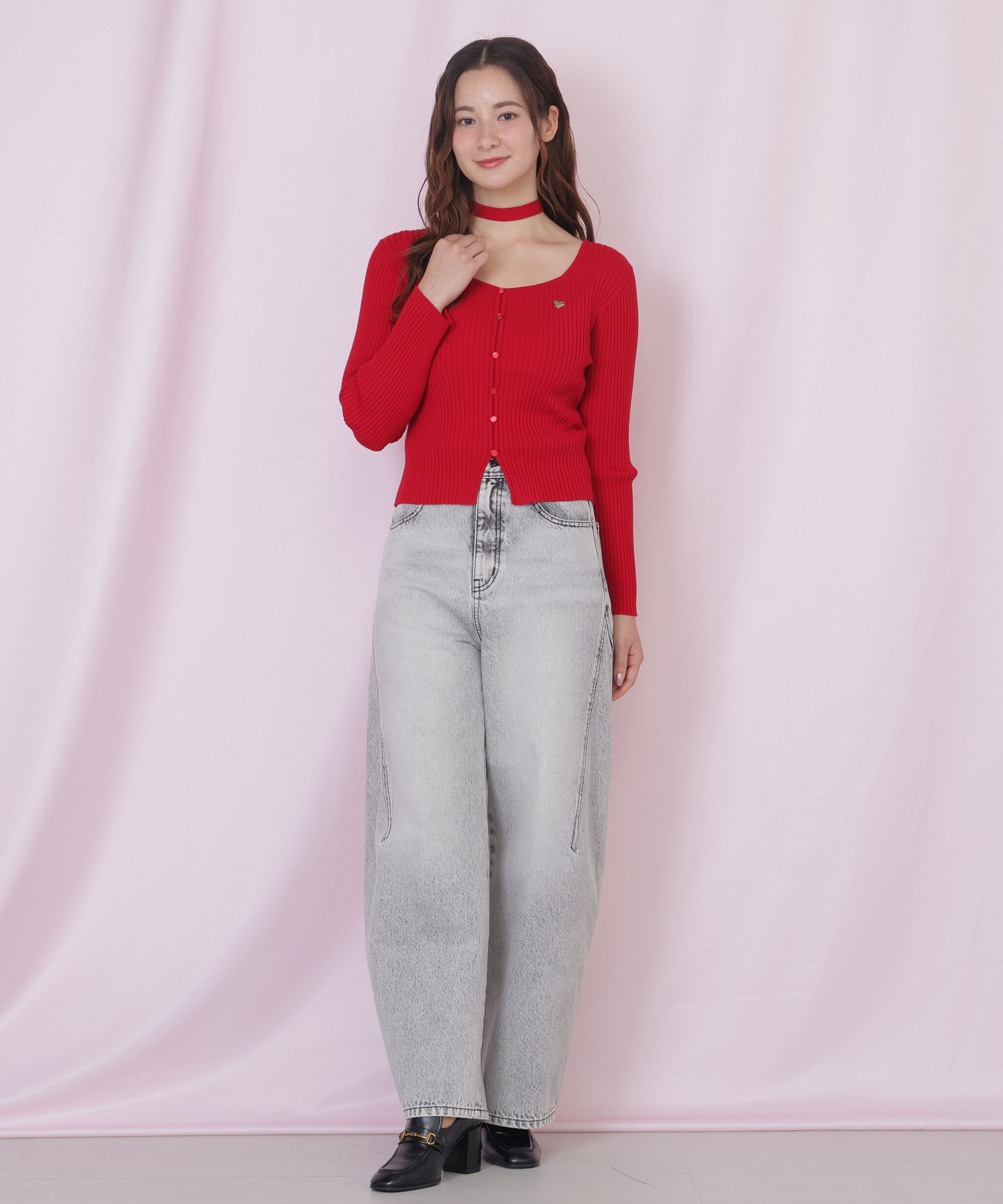  「チョーカー付きスクエアニット」|ニット・セーター|