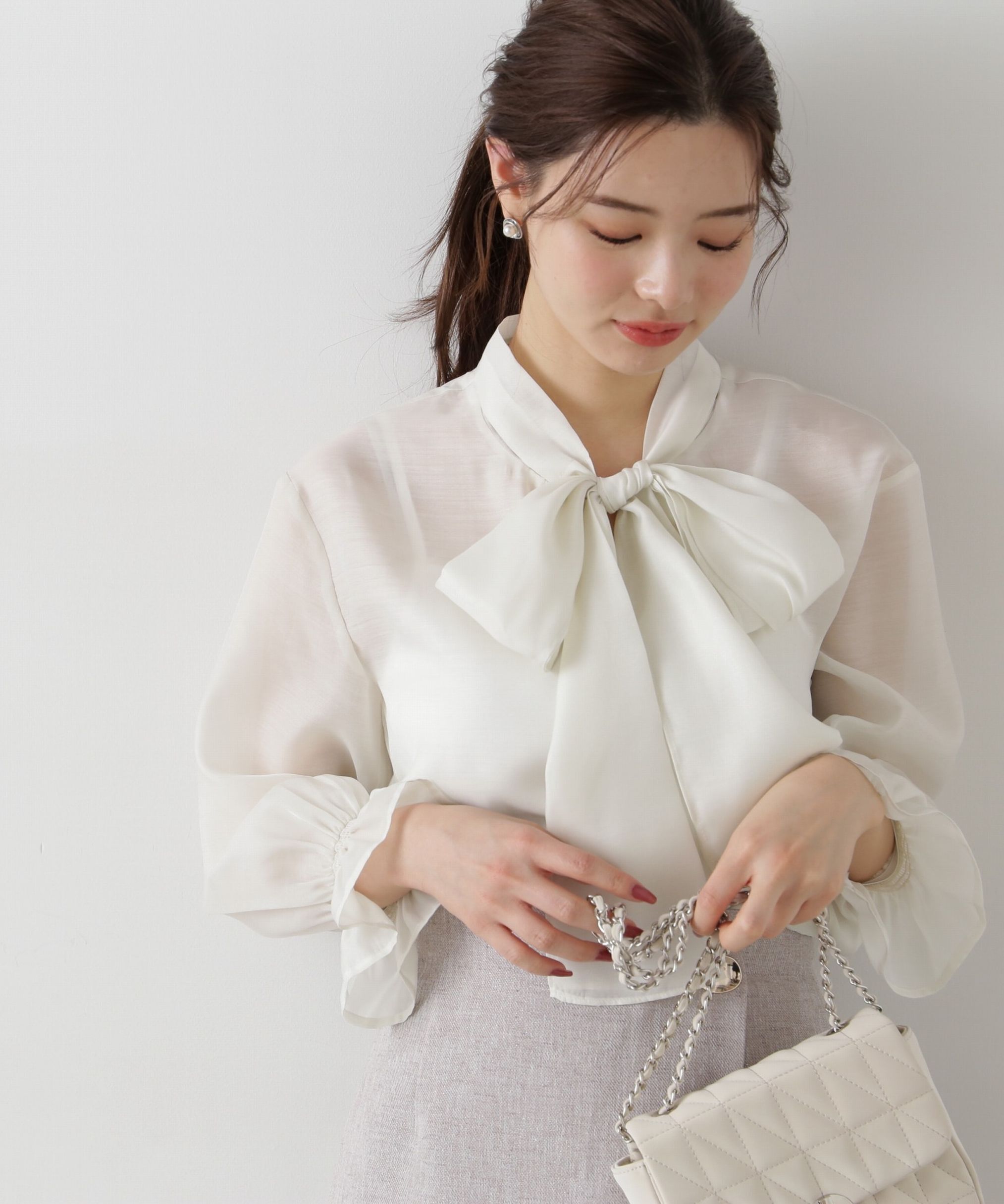 PROPORTION BODY DRESSING「ビッグリボンシアーブラウス」|シャツ・ブラウス|