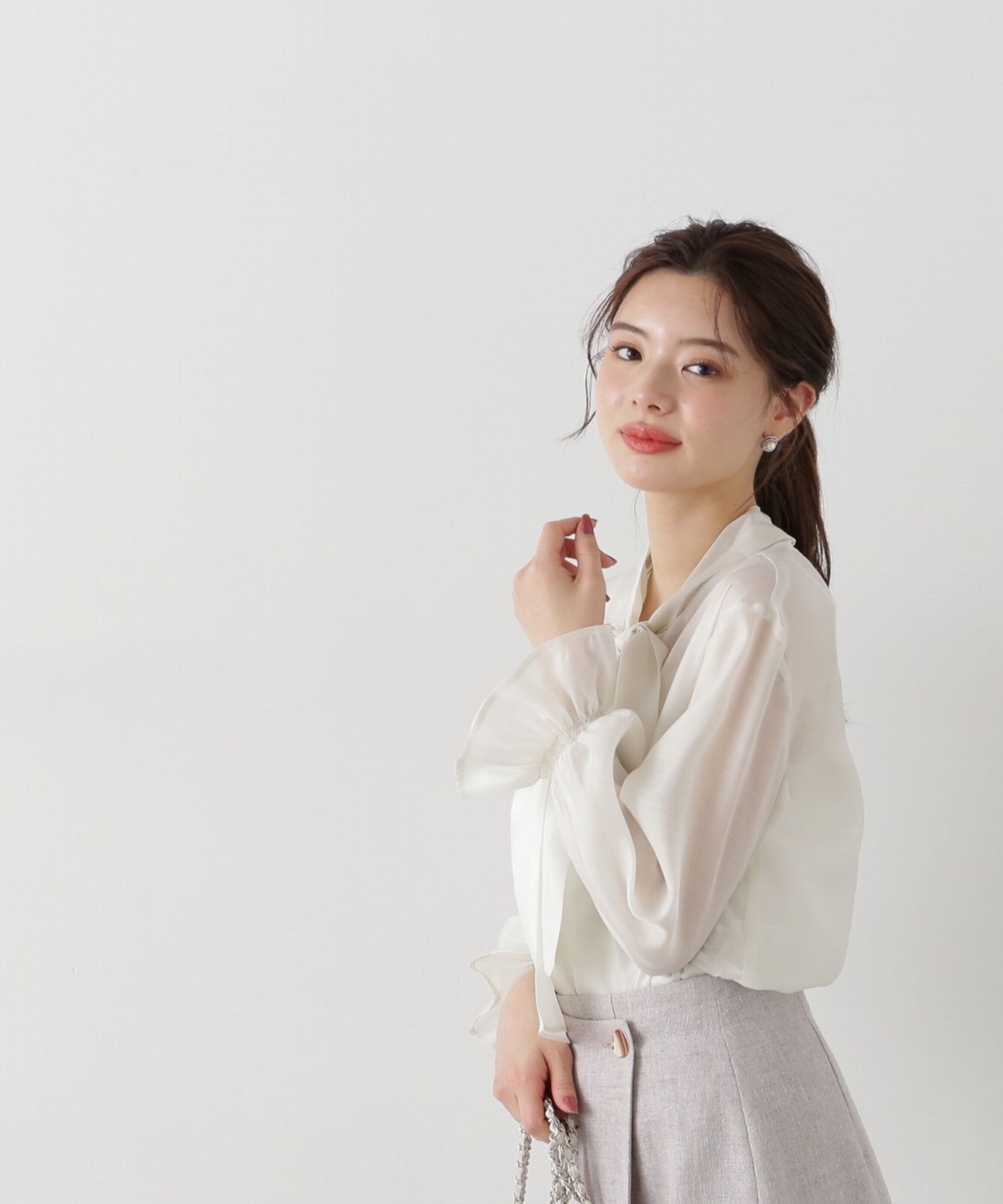 PROPORTION BODY DRESSING「ビッグリボンシアーブラウス」|シャツ・ブラウス|