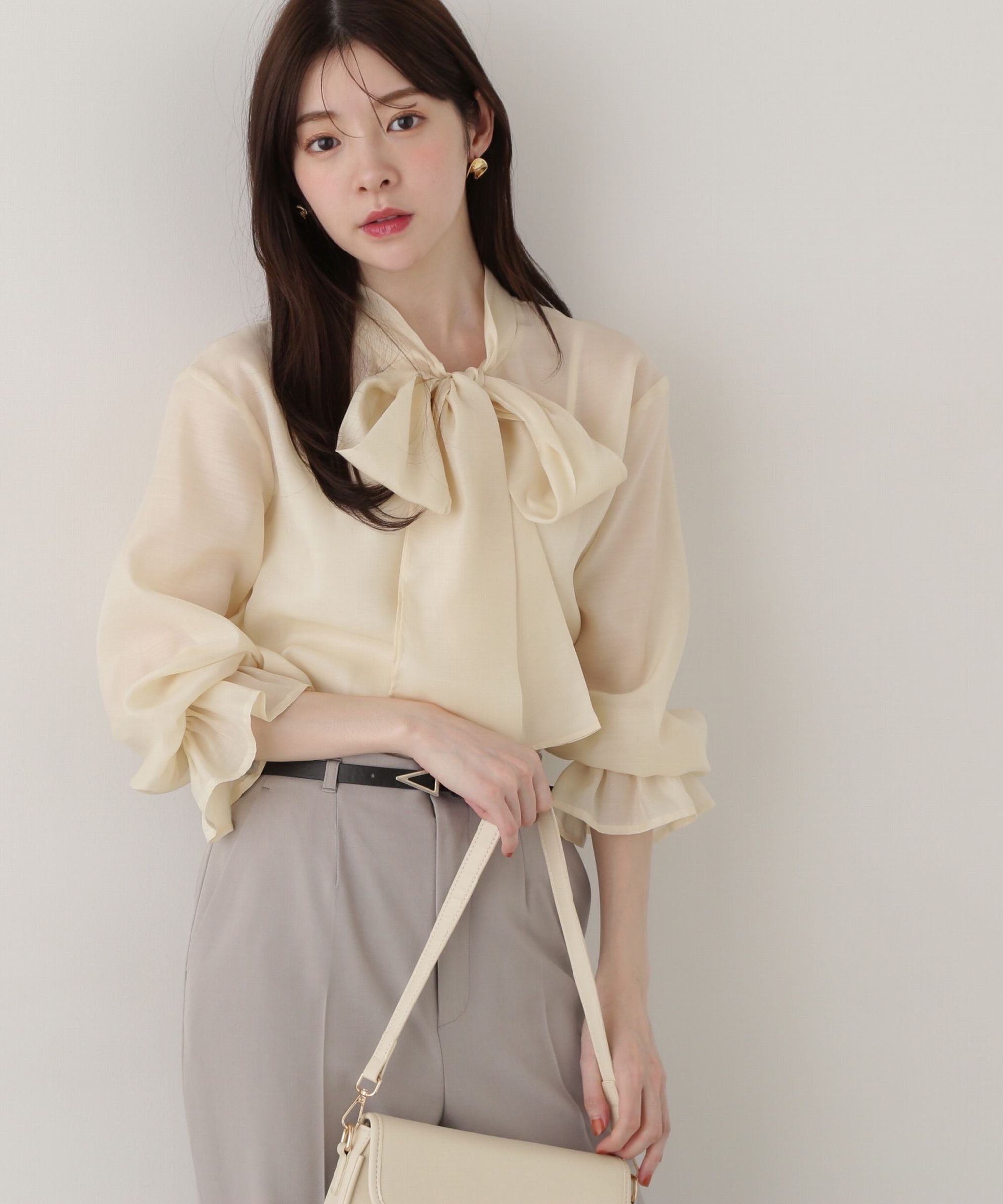 PROPORTION BODY DRESSING「ビッグリボンシアーブラウス」|シャツ・ブラウス|