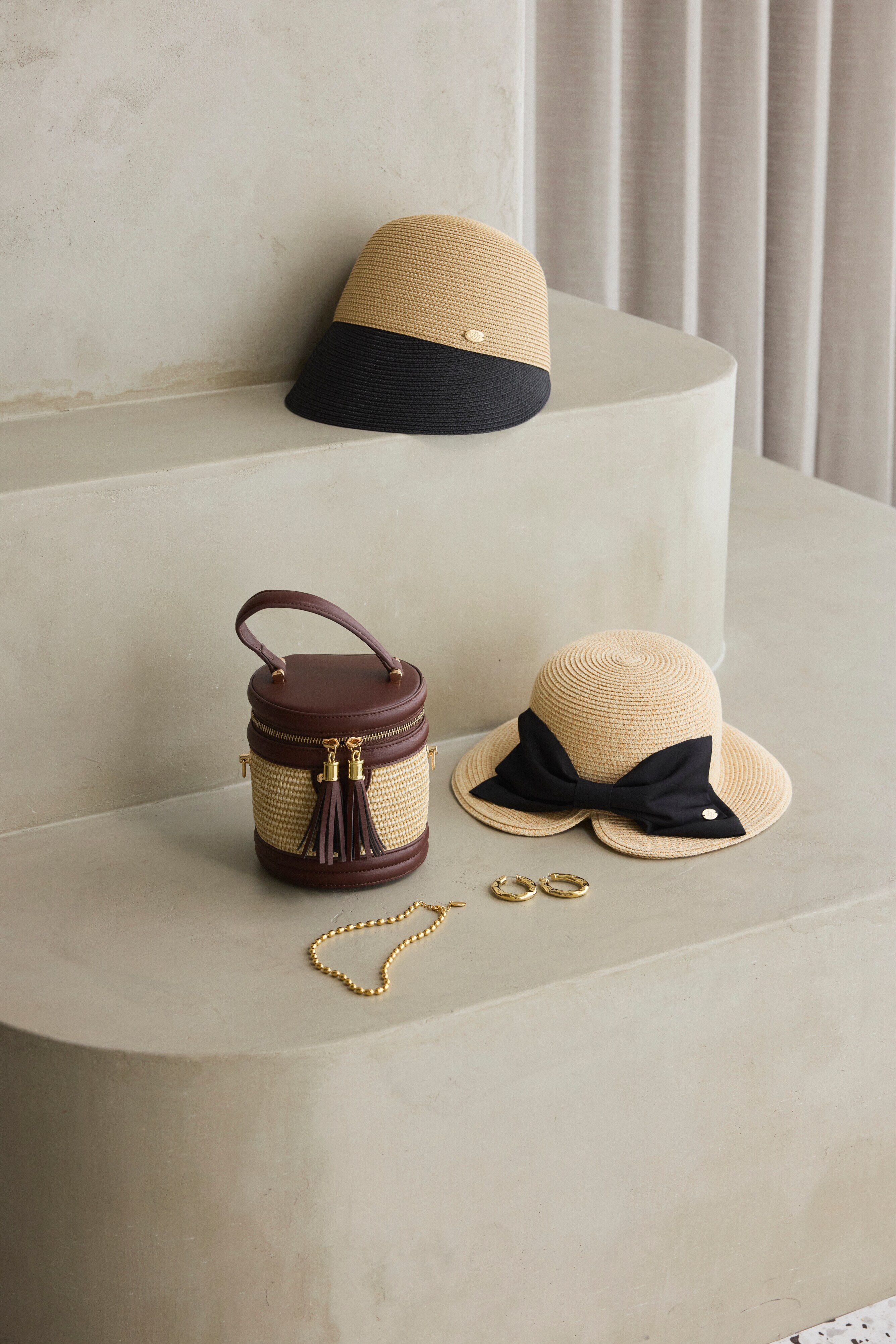  「◆バイカラーラフィアハット」|その他|