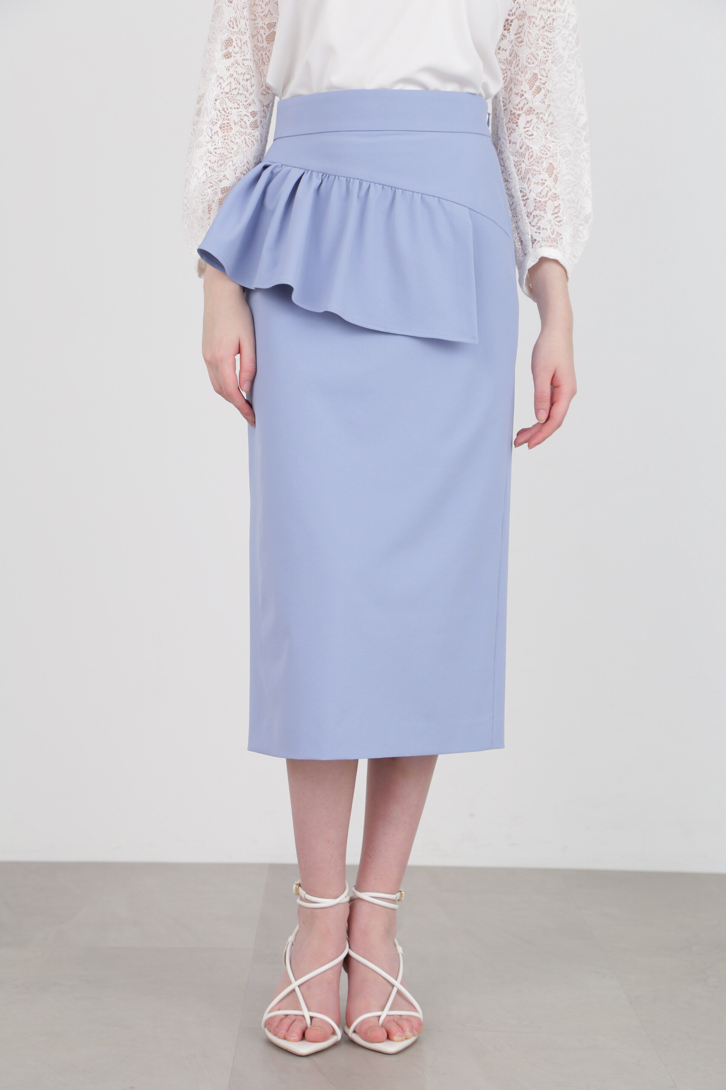  「◆アシンメトリーペプラムスカート」|スカート|サックスブル 2