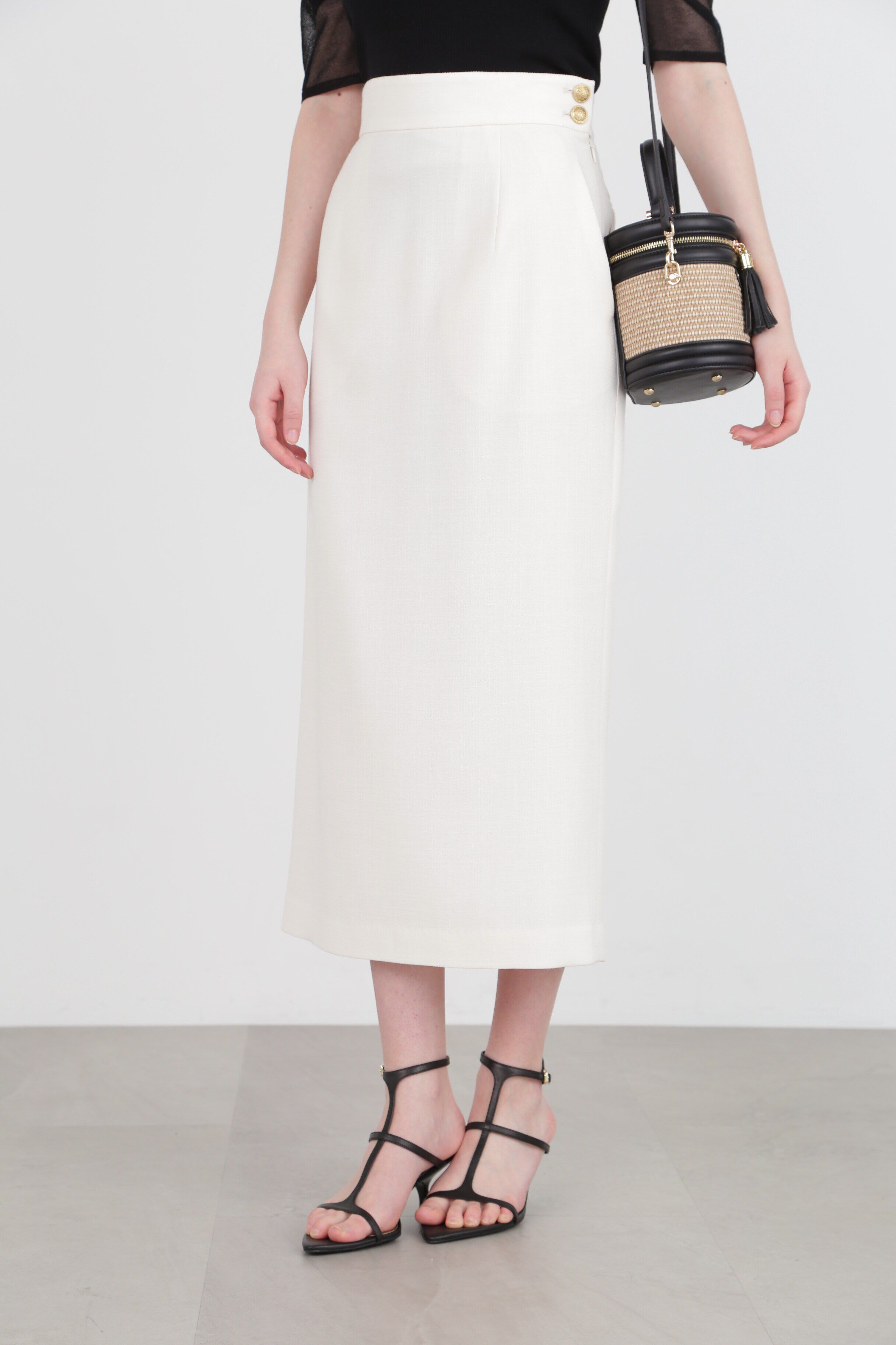  「◆サイドボタンロングスカート」|スカート|