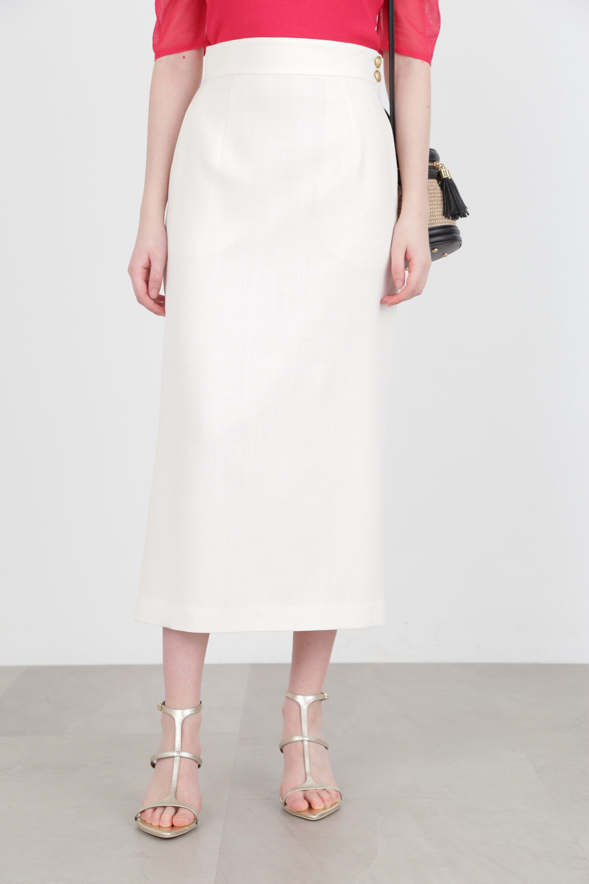  「◆サイドボタンロングスカート」|スカート|