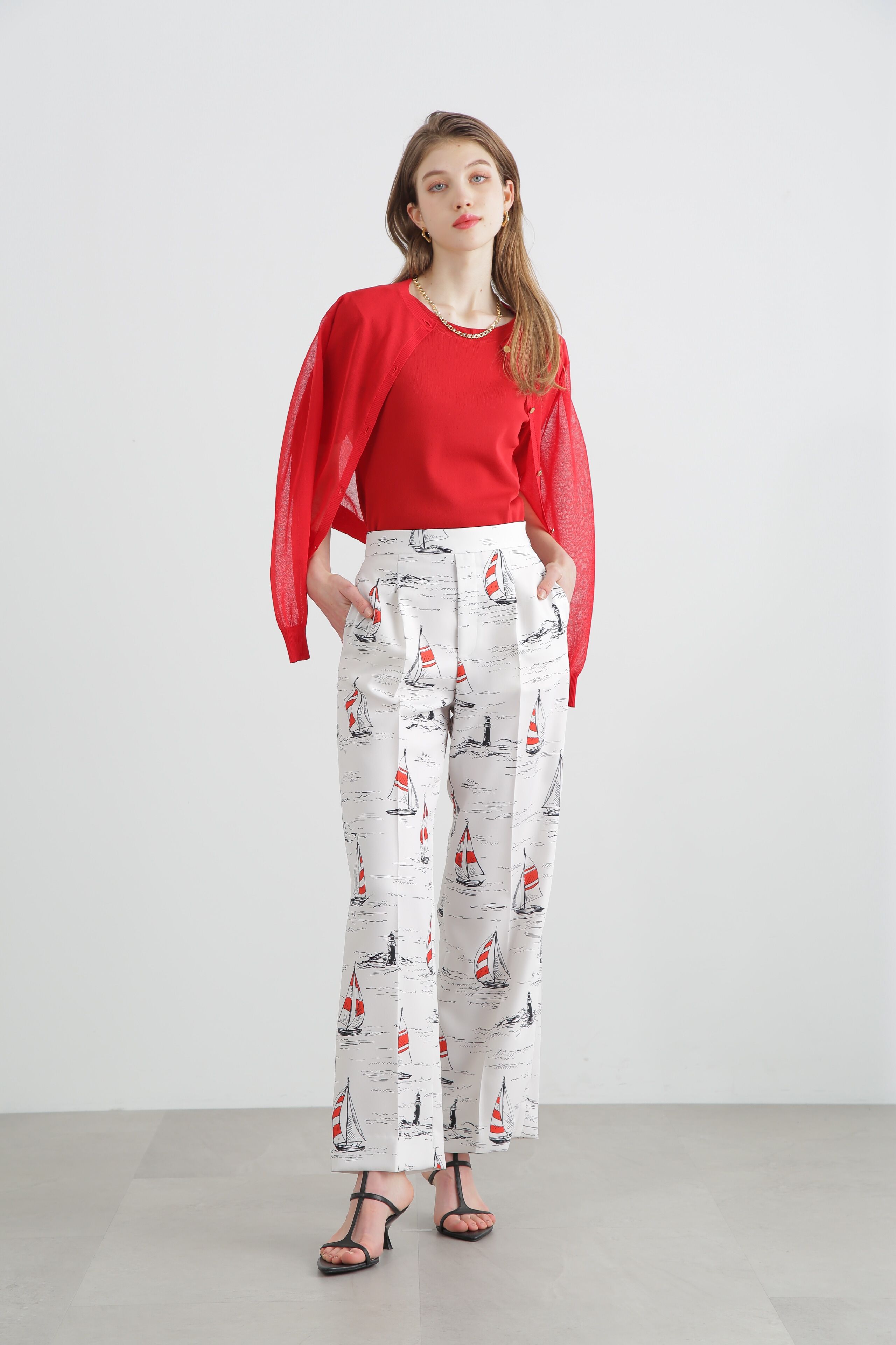  「◆ヨットプリントセミワイドパンツ」|その他|