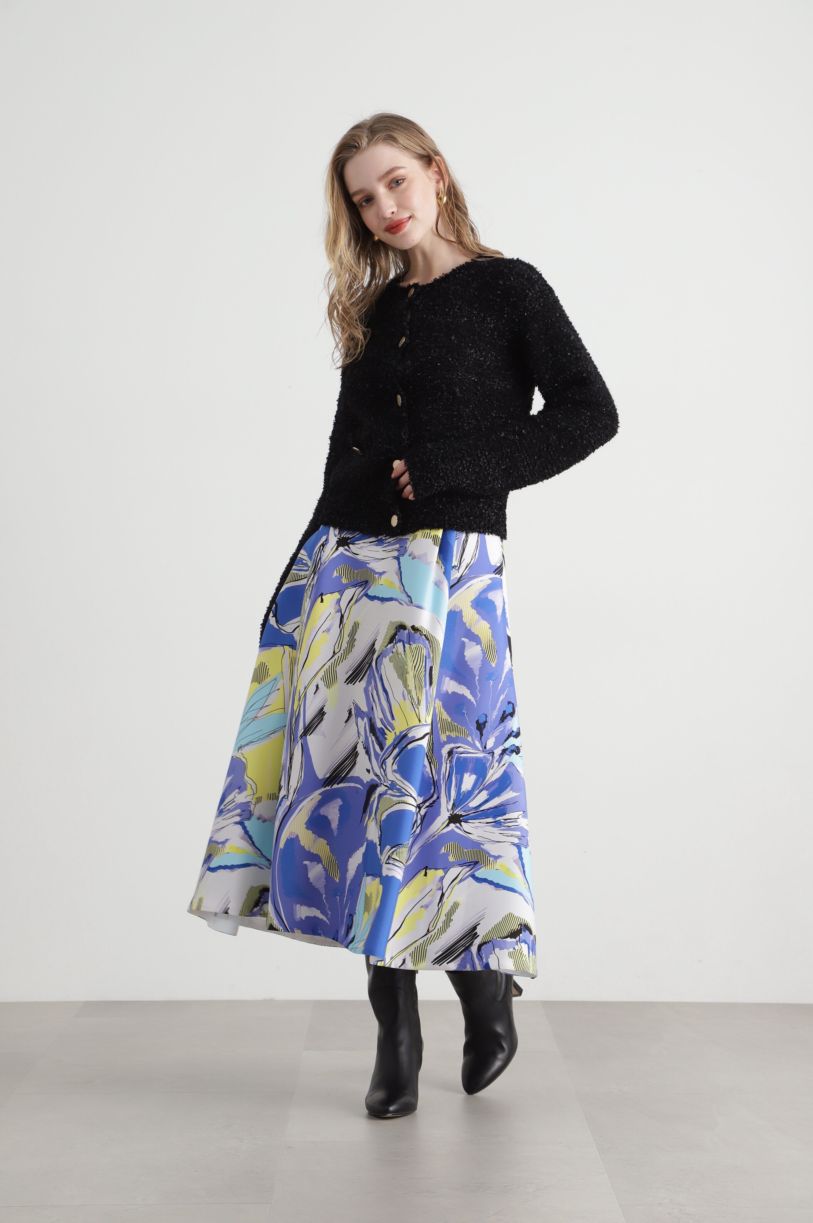  「◆アートフラワープリントスカート」|スカート|