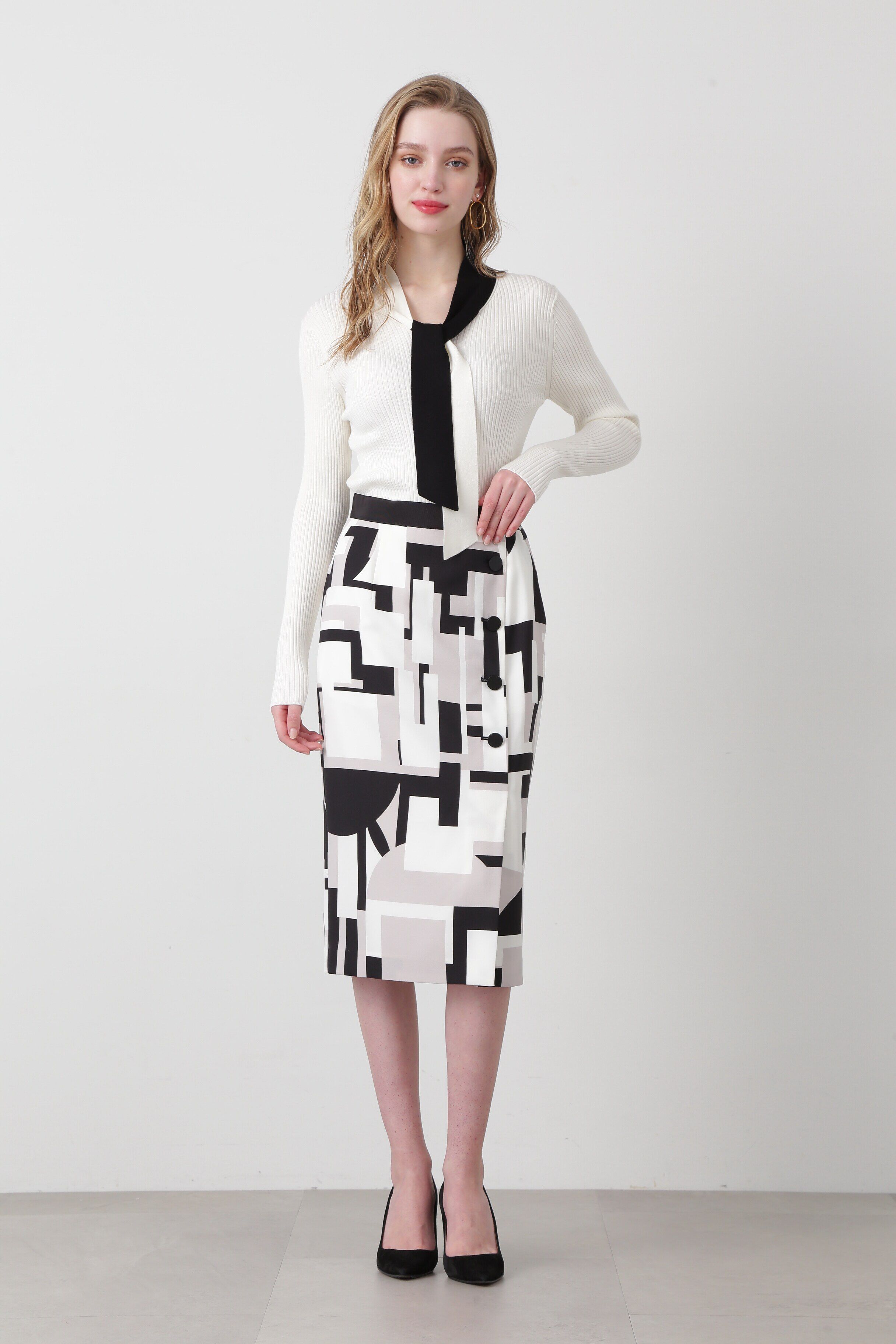  「◆サークルジオメトリックプリントスカート」|スカート|