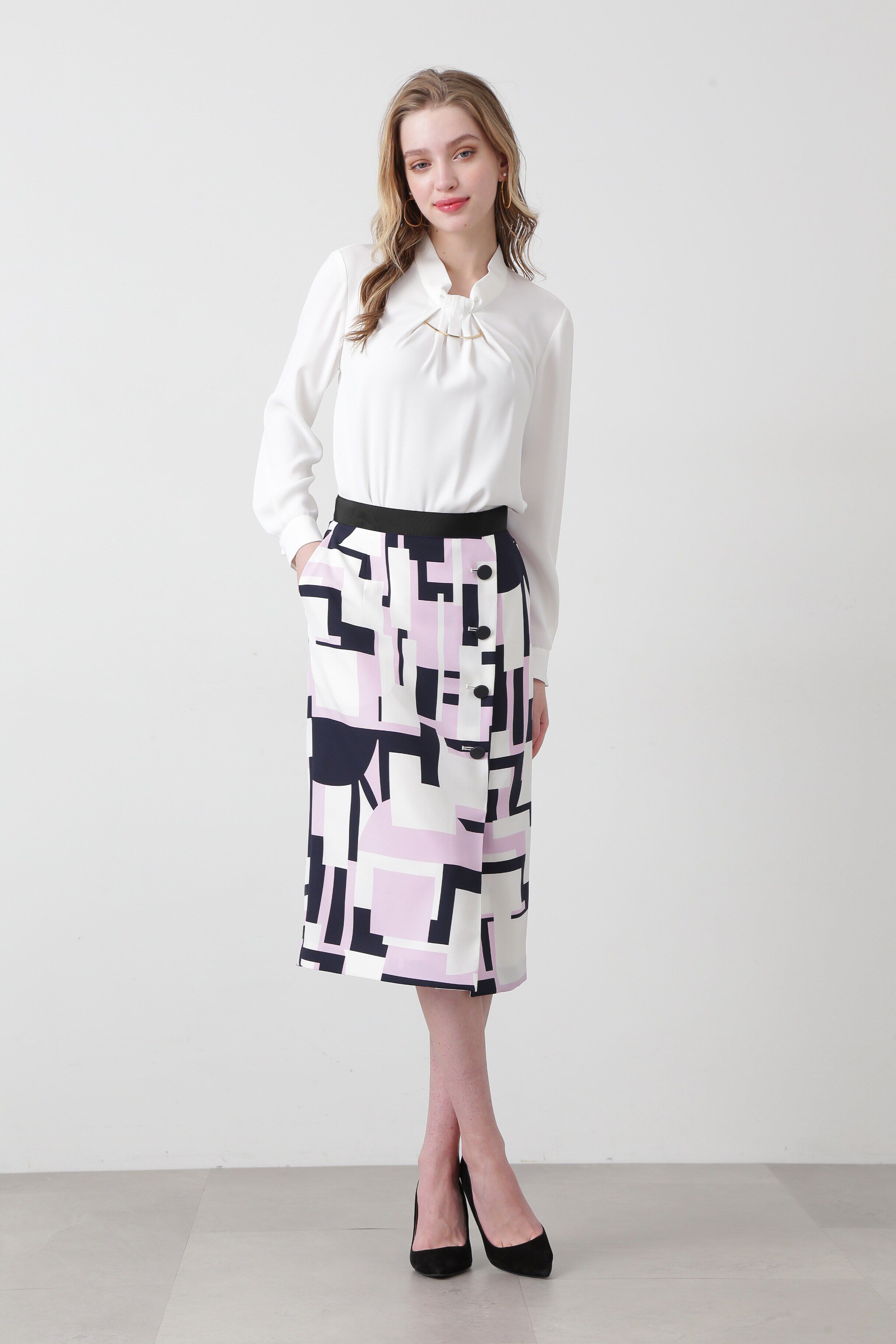  「◆サークルジオメトリックプリントスカート」|スカート|