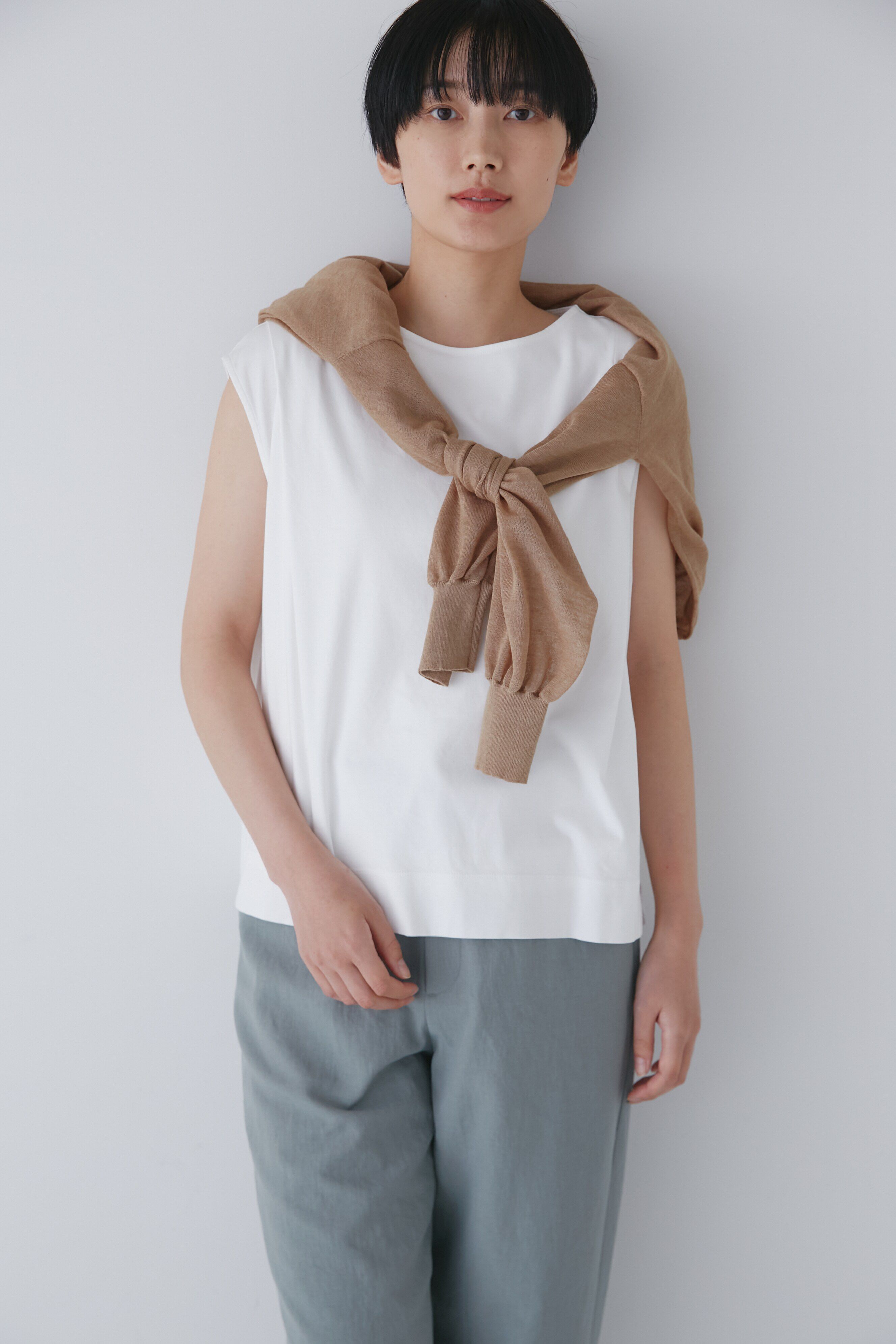  「◆スムースフレンチスリーブＴシャツ」|Tシャツ・カットソー|ホワイト