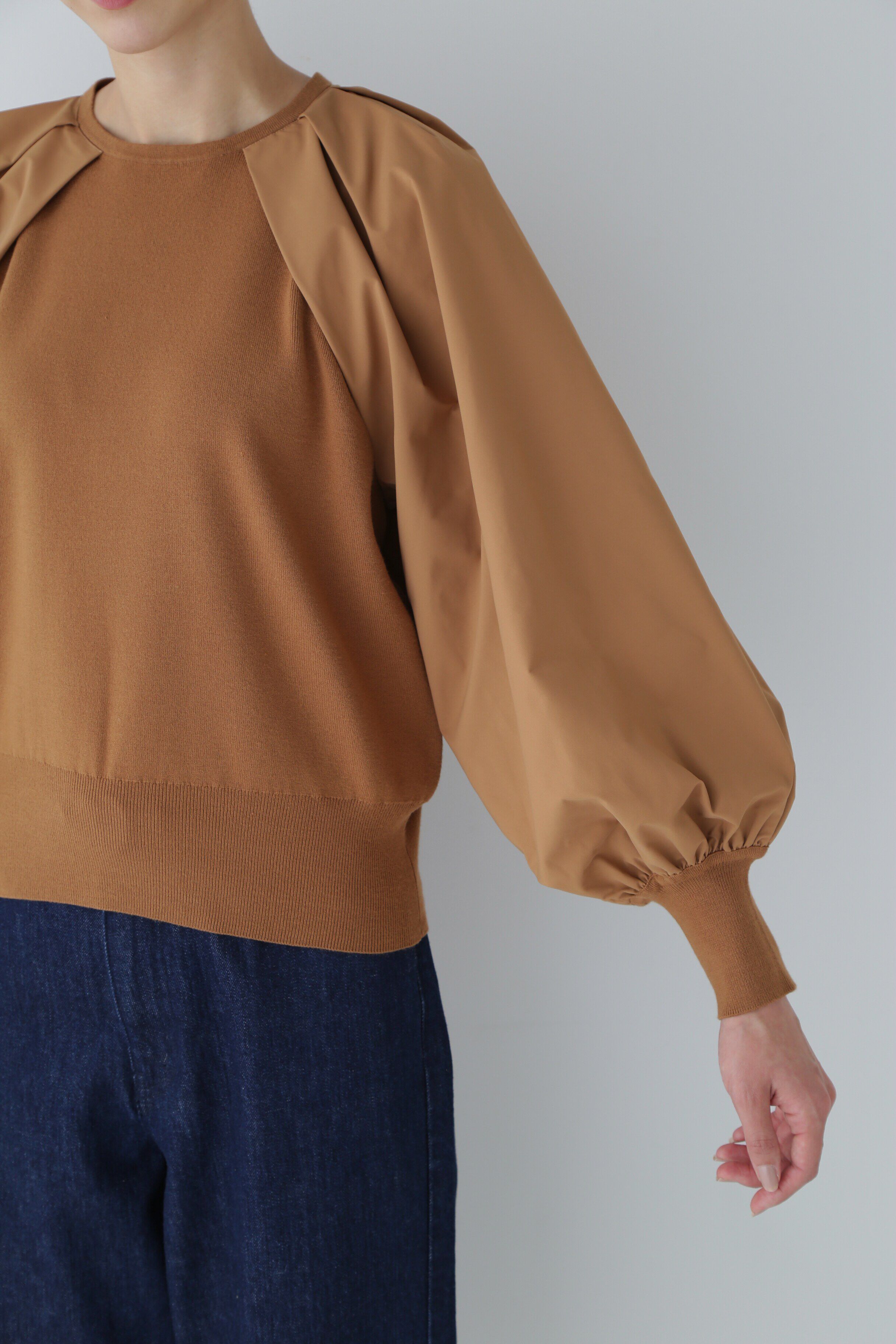  「◆布帛コンビニットプルオーバー」|ニット・セーター|