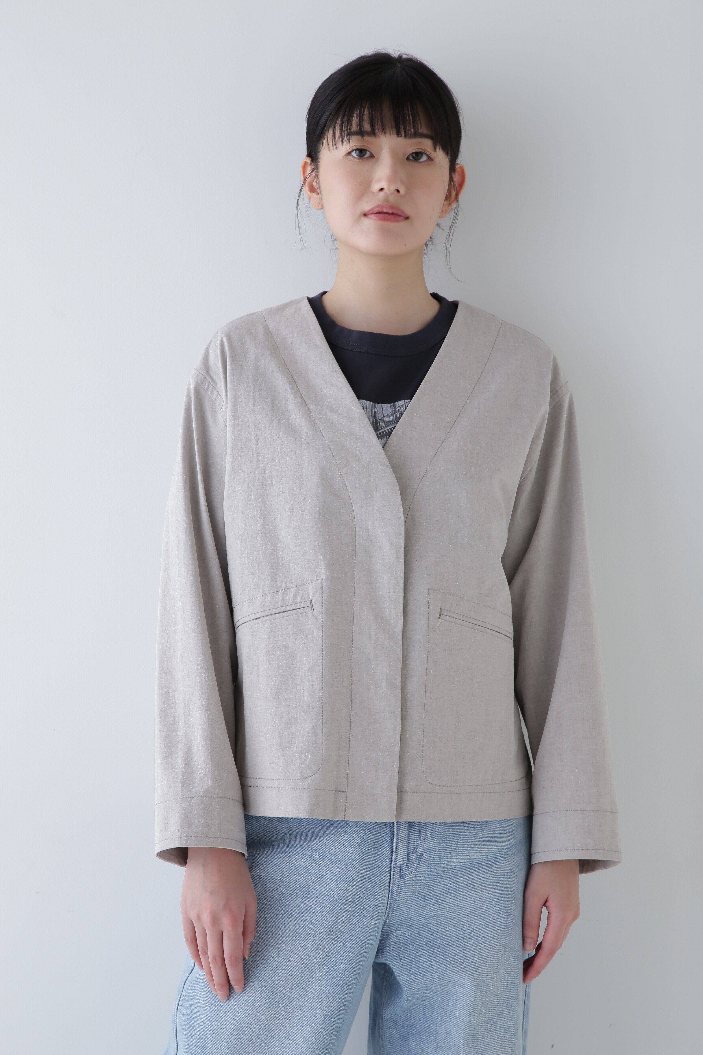  「◆リサイクル混コットンウェザーブルゾン」|シャツ・ブラウス|ブラウン