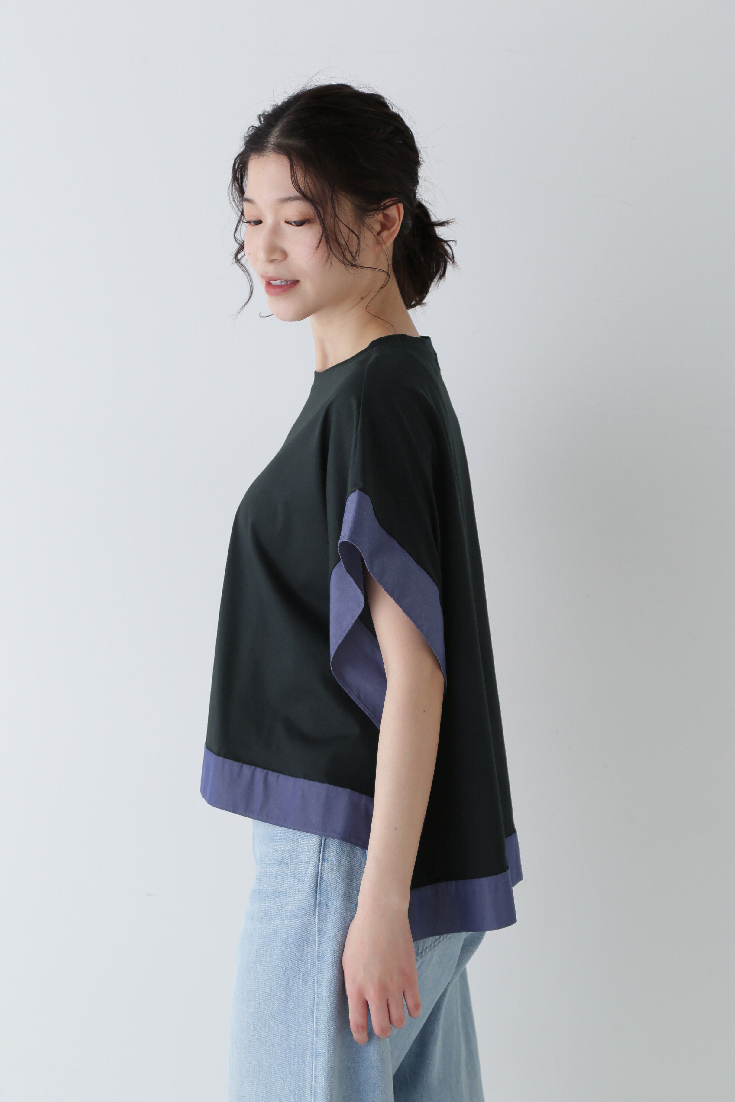  「◆異素材コンビカットソー」|Tシャツ・カットソー|