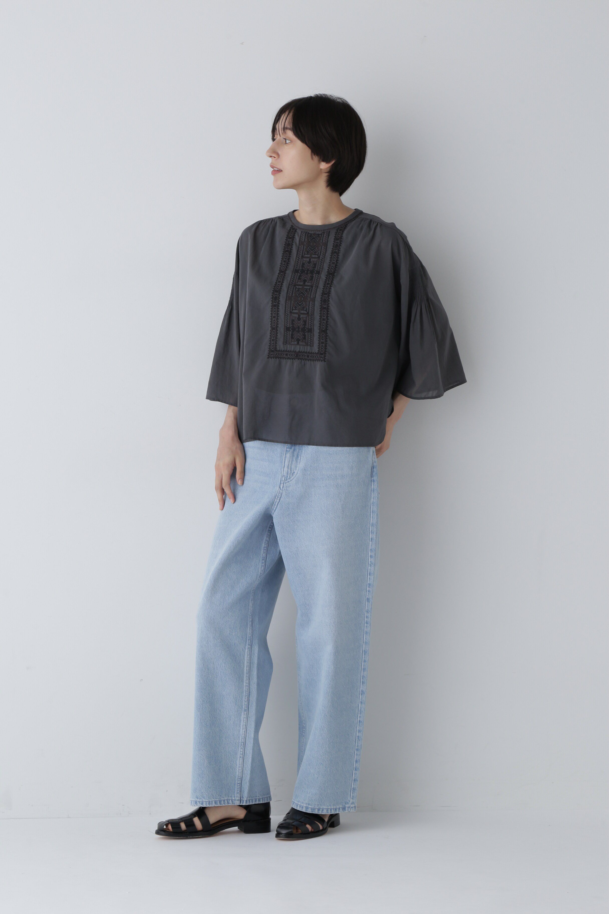  「◆インド刺繍コットンボイルブラウス」|シャツ・ブラウス|