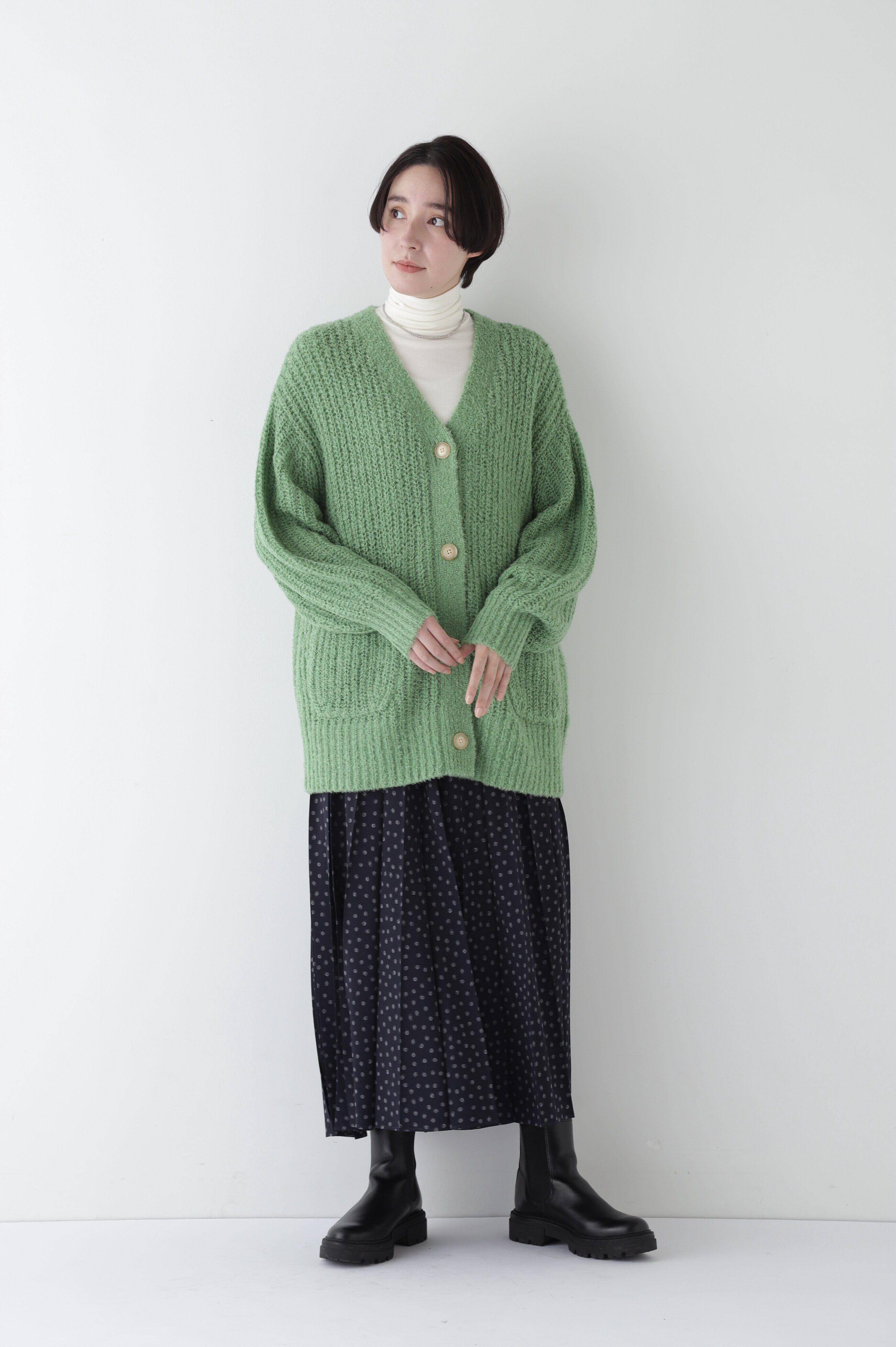  「◆デシンドットプリントアコーディオンプリーツスカート」|スカート|