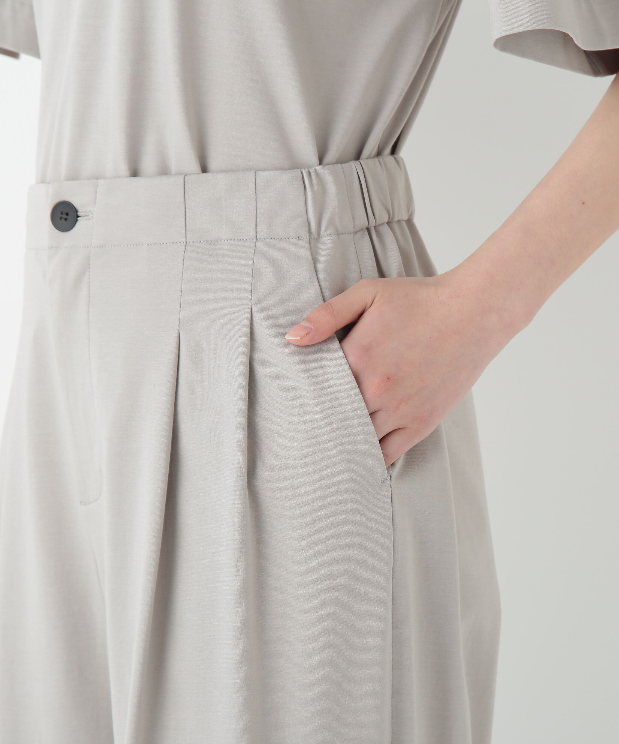  「◆プレーティング天竺タックセミワイドパンツ」|その他|